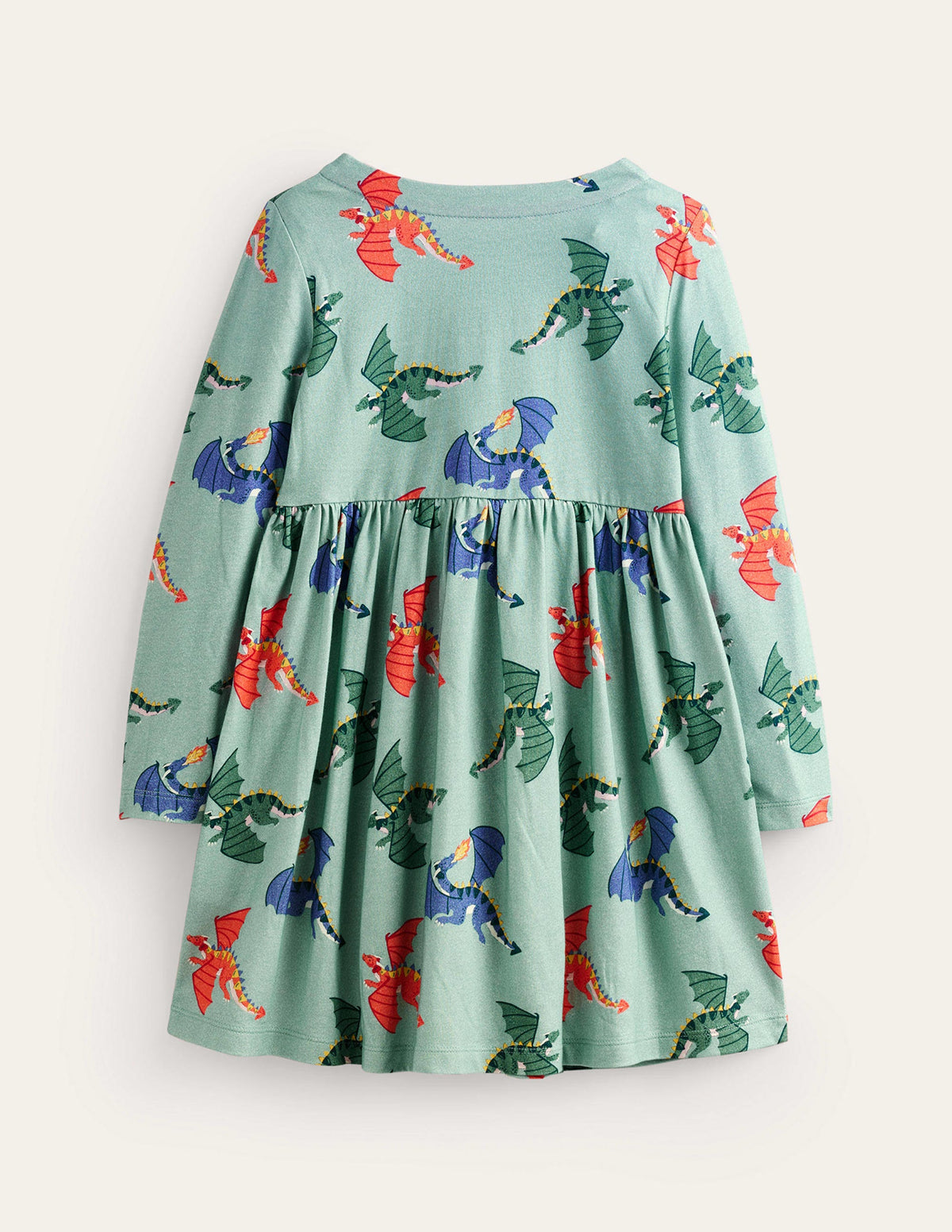 Lustiges Jerseykleid mit langen Ärmeln-Georgisch Blau Drachen - Image 2