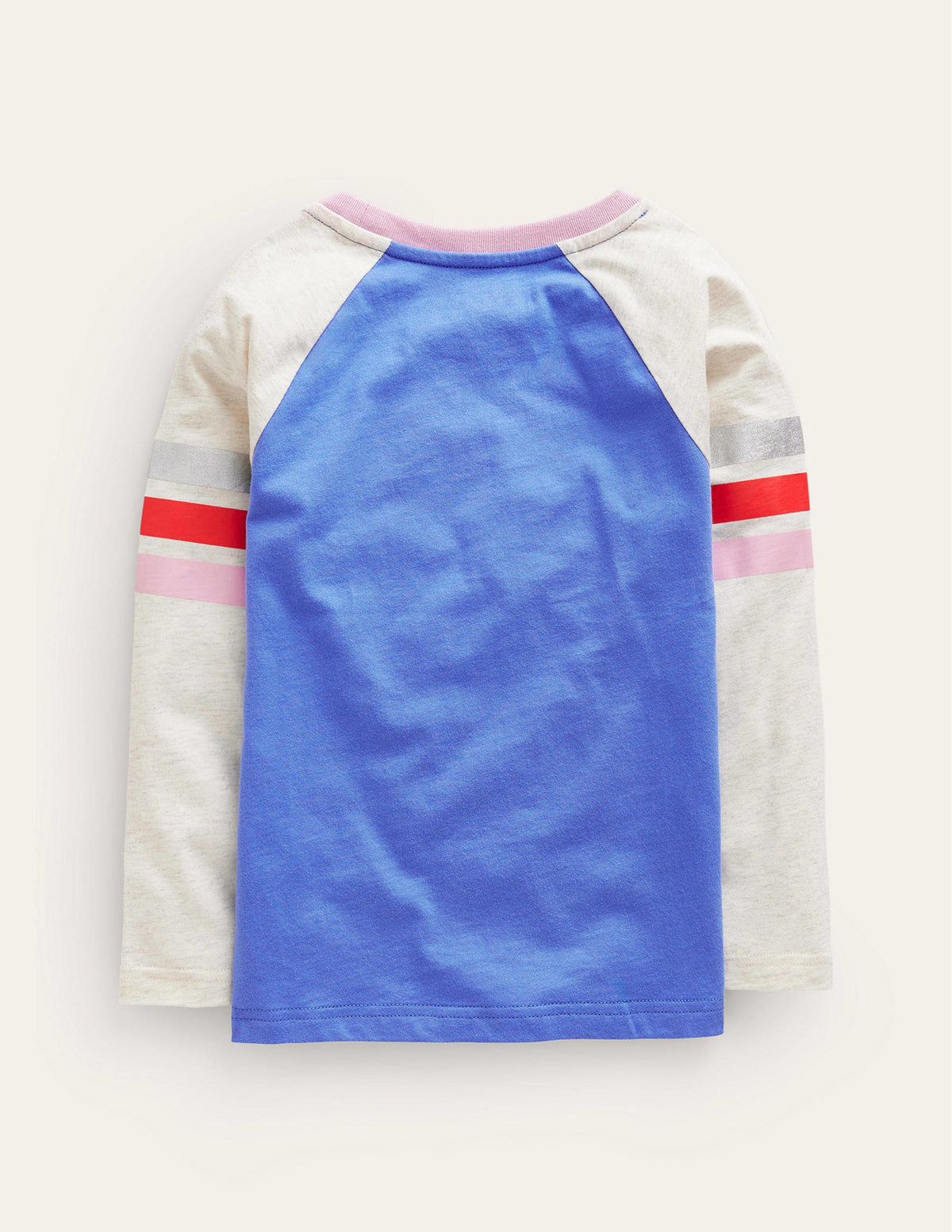 Raglan-T-Shirt mit Blockfarben-Blau/Haferbeige - Image 2