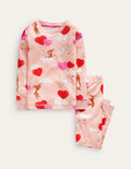 Snug Long John Pyjamas-Ballet Pink Bunnies