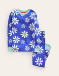 Eng anliegender, im Dunkeln leuchtender Pyjama-Saphirblau Gänseblümchen