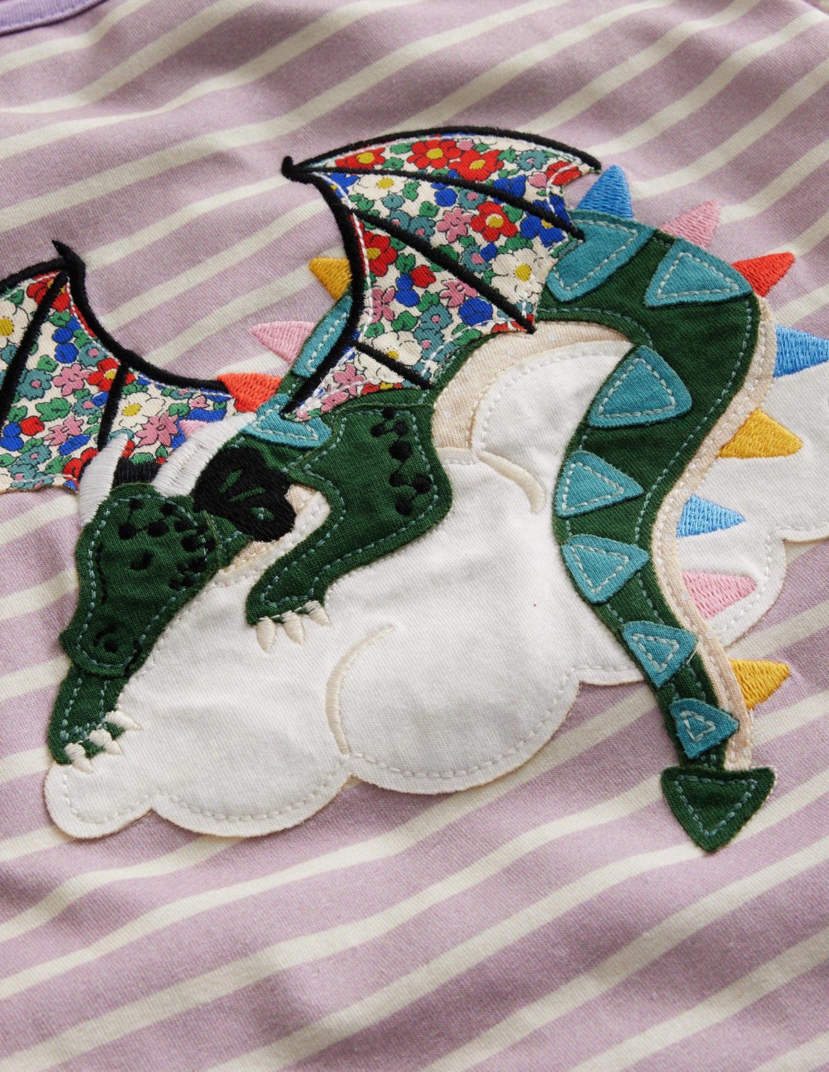Oberteil mit Applikation und Puffärmeln-Bunt Floral Drachen - Image 3