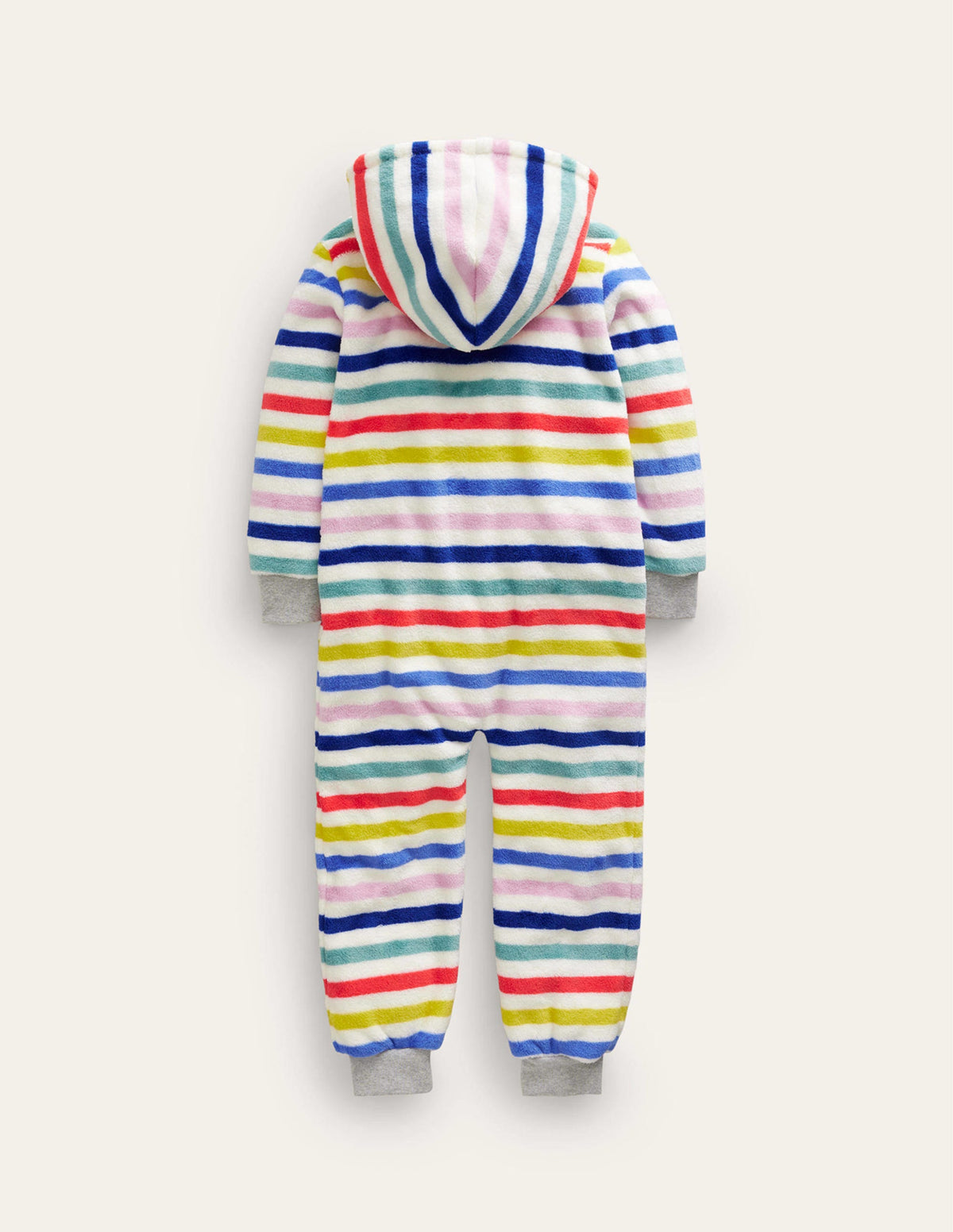 Bequemer Fleece-Overall-Bunt Regenbogen Gestreift-2