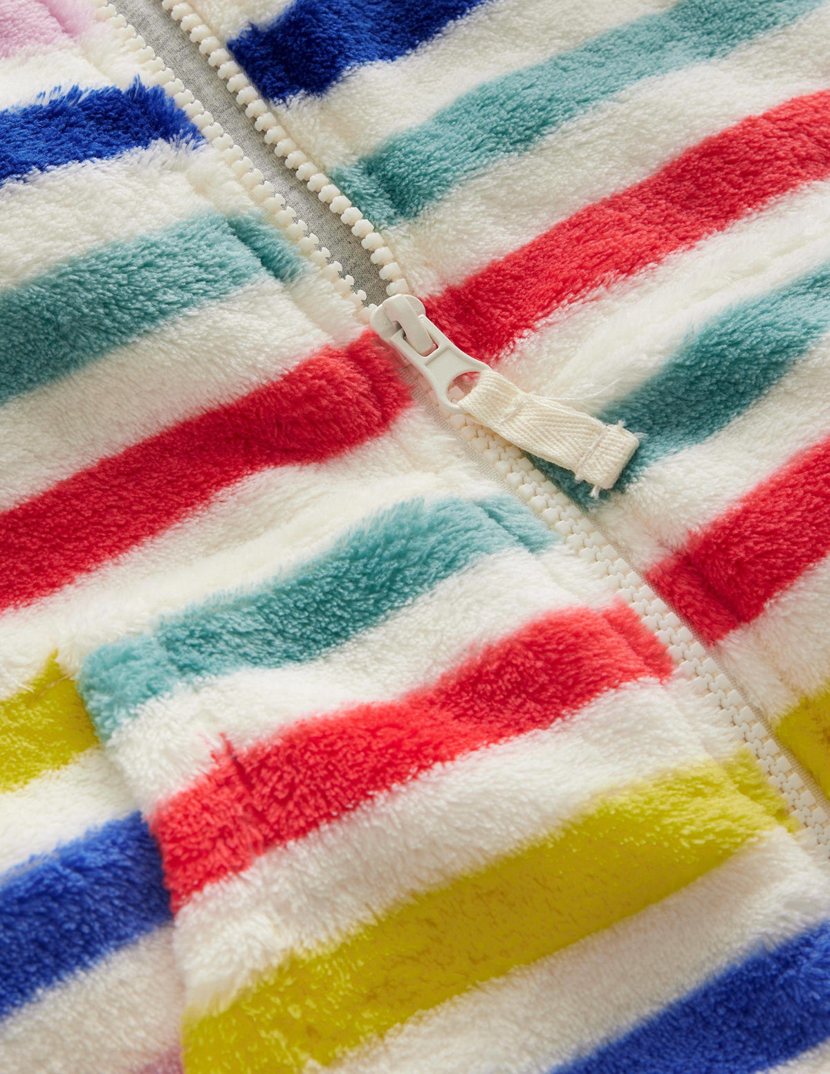 Bequemer Fleece-Overall-Bunt Regenbogen Gestreift-3