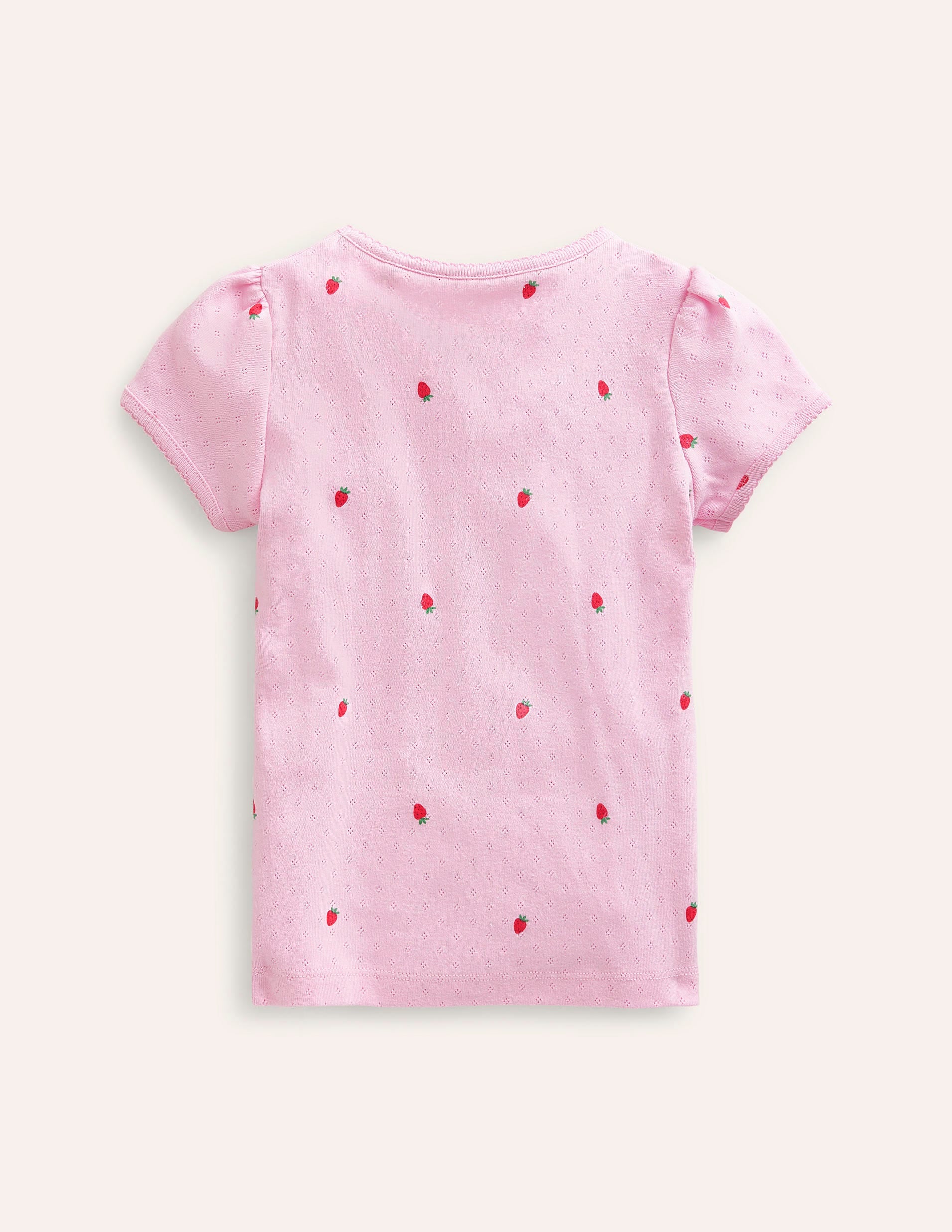 Kurzärmeliges Pointelle-Oberteil-Zuckererbsen Rosa Erdbeeren-2