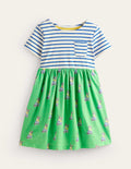 Hotchpotch Jersey-Kleid-Erbsengrün Kleine Hunde