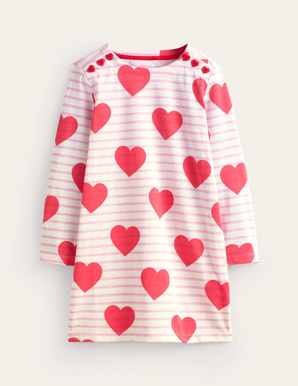 Lustiges Breton-Kleid-Mohnblume Gestreift Herz-1