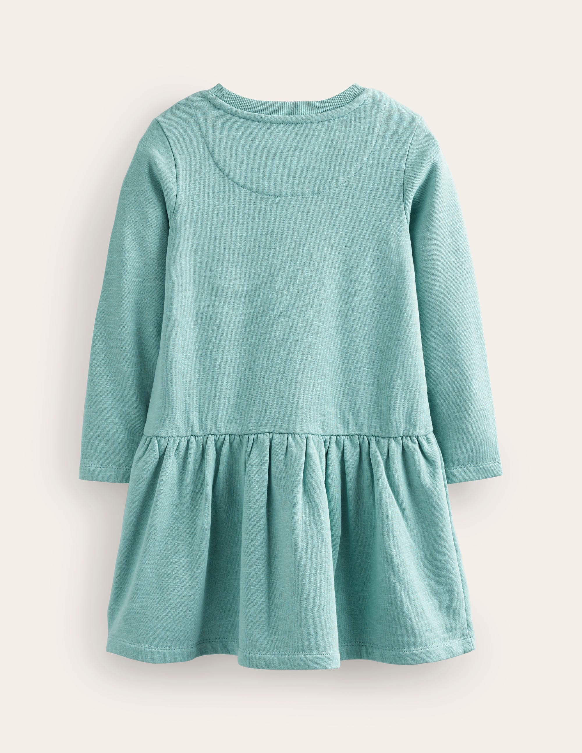 Besticktes Sweat-Kleid-Georgisch Blau Blumen - Image 2