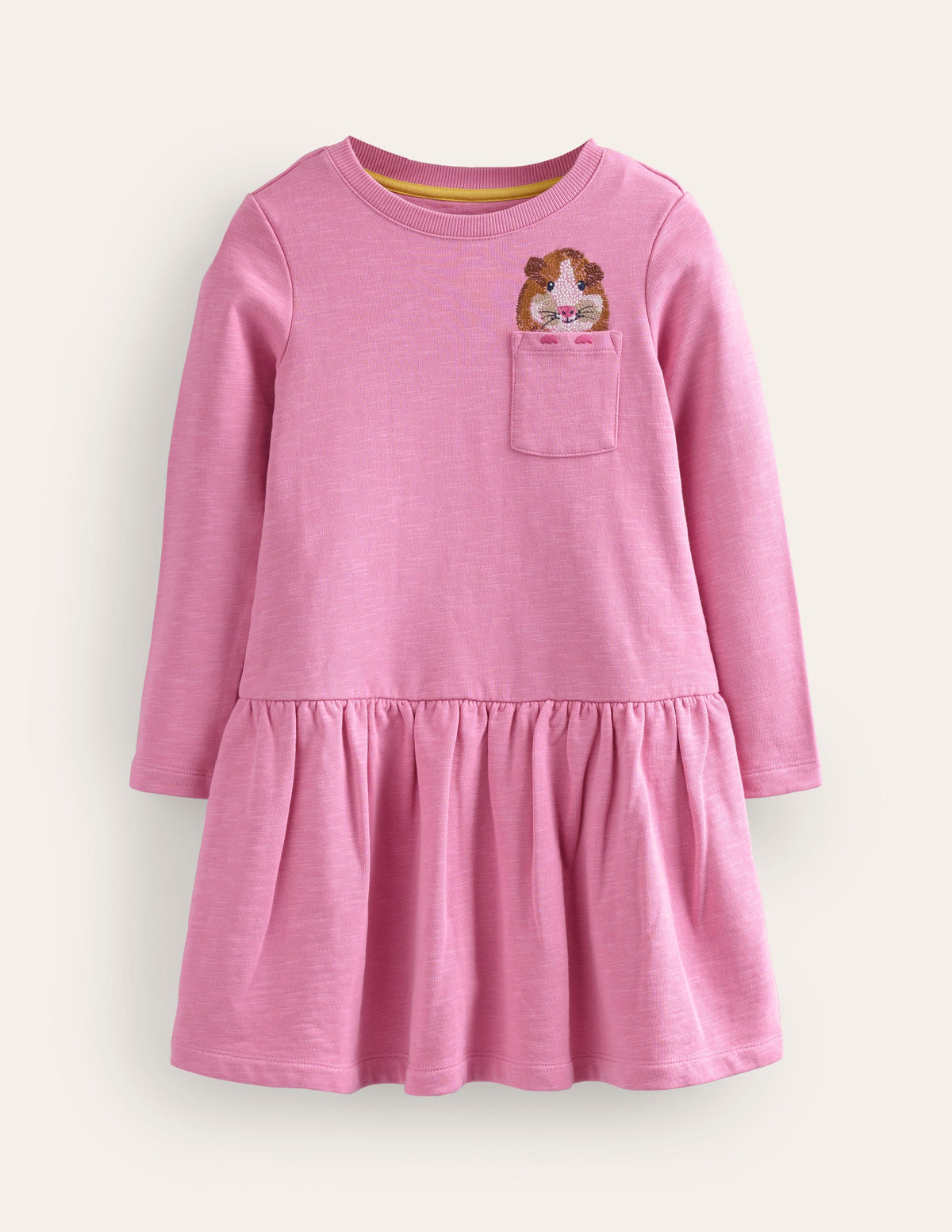 Besticktes Sweat-Kleid-Kosmos-Rosa Meerschweinchen - Image 1