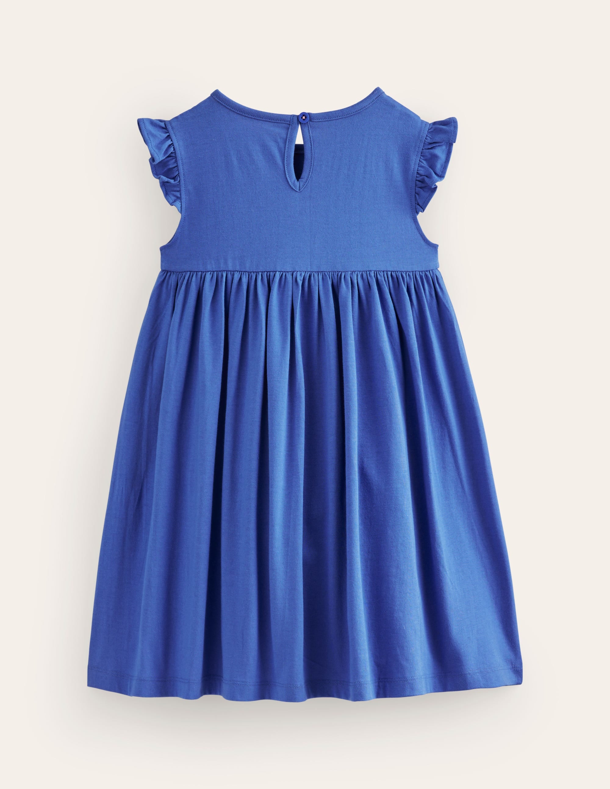 Kleid mit Rüschenärmeln und Applikation-Pastellblau Katzen - Image 2