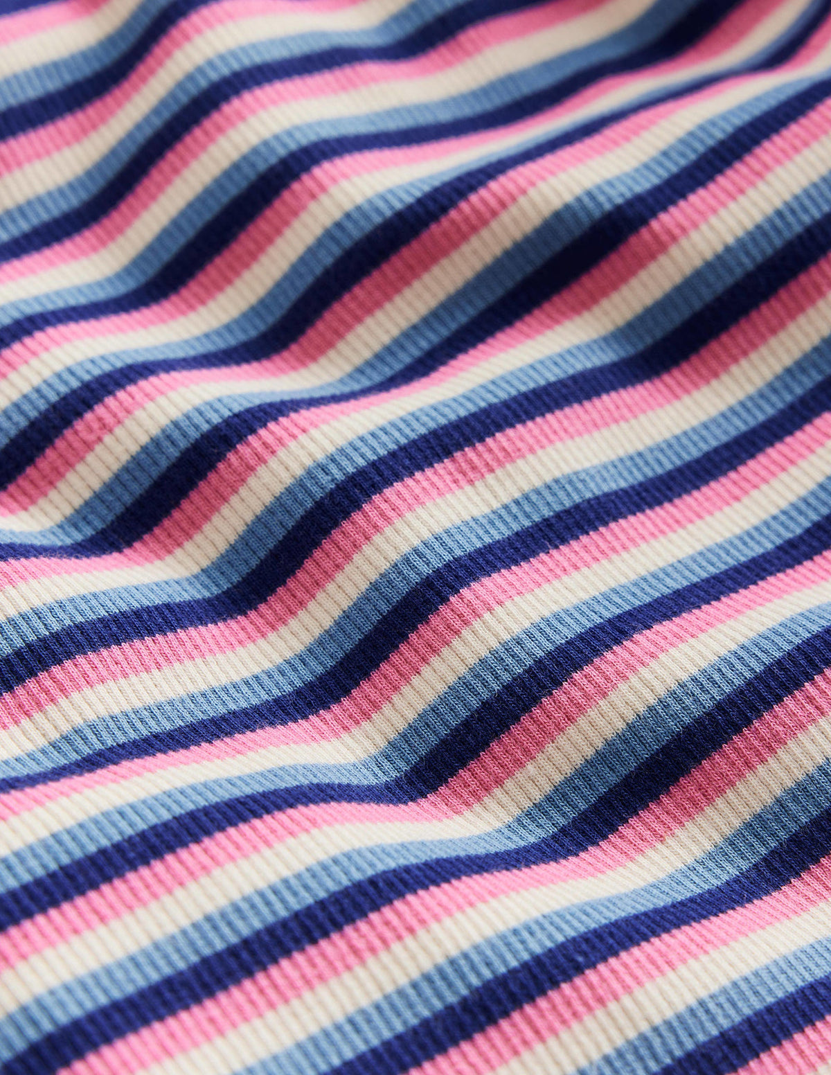 Gestreiftes T-Shirt aus Rippstrick-Blau/Rosa - Image 3