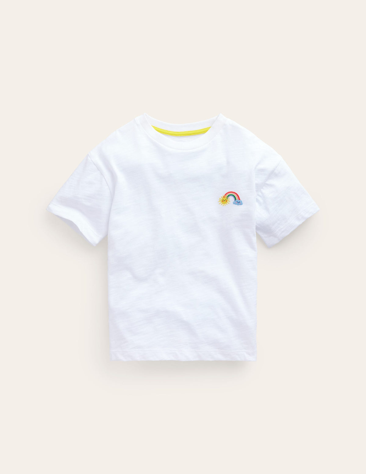 T-Shirt mit gesticktem Logo-Weiß Regenbogen - Image 1