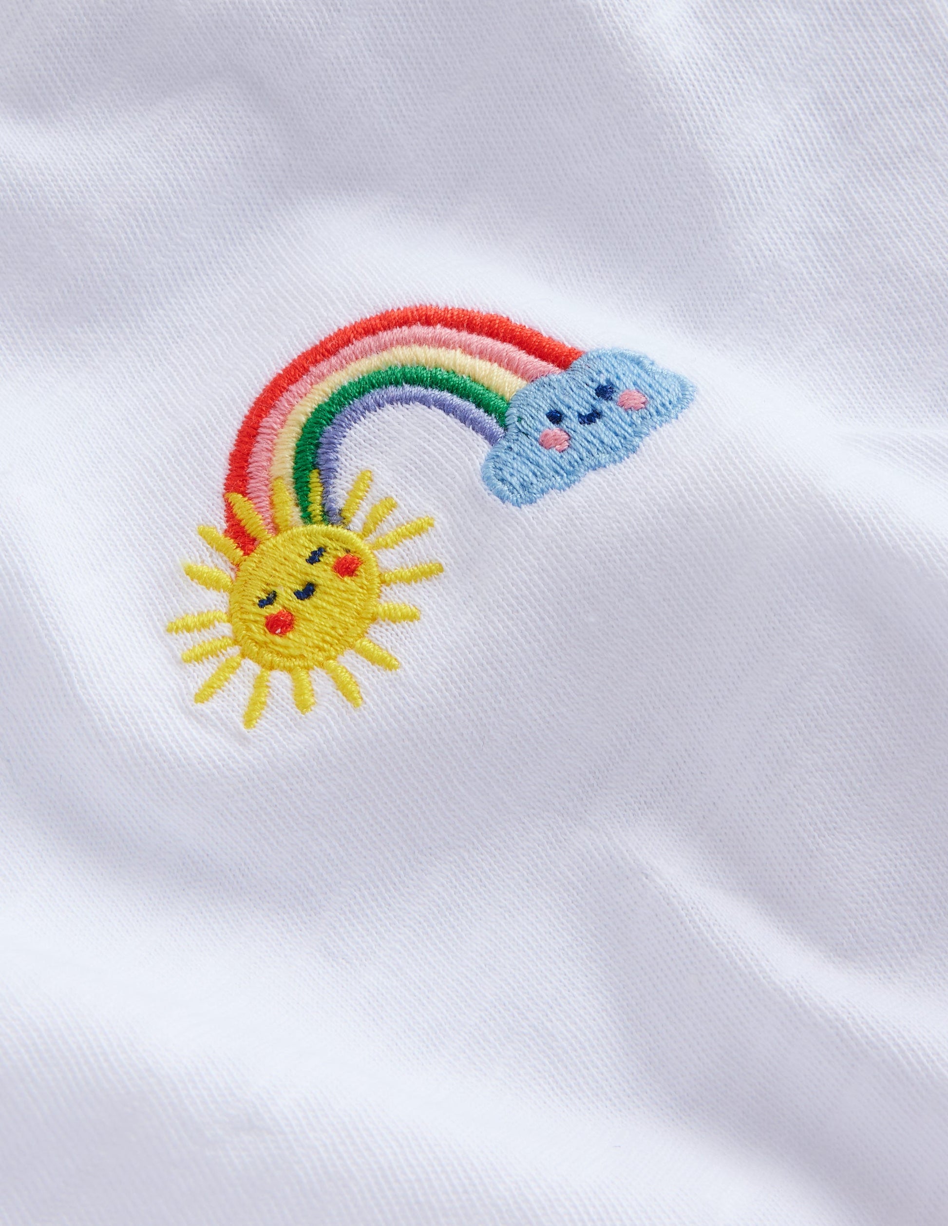 T-Shirt mit gesticktem Logo-Weiß Regenbogen-3