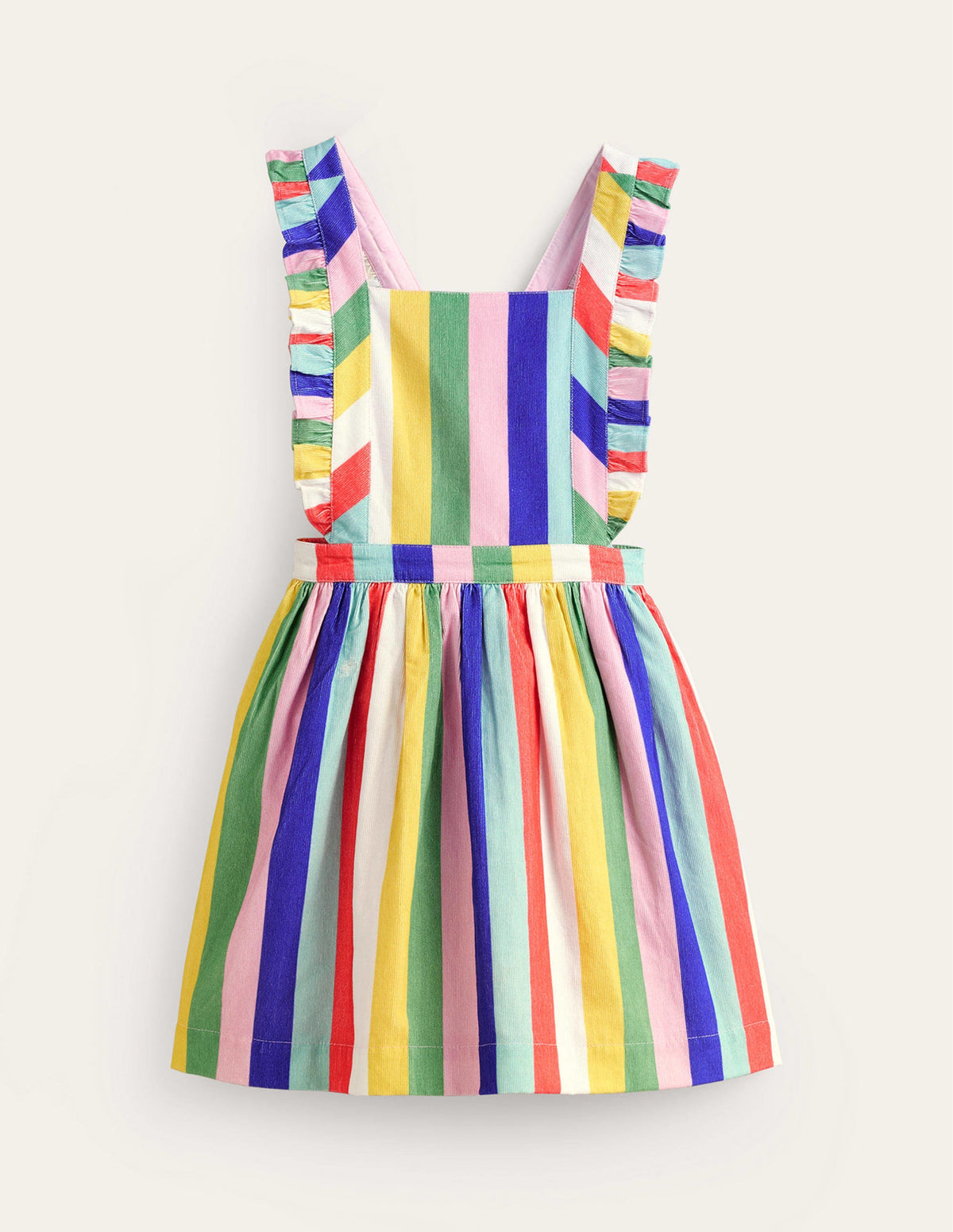Schürzenkleid aus Cord-Marmeladenrot/Georgisch Blau Streifen - Image 1