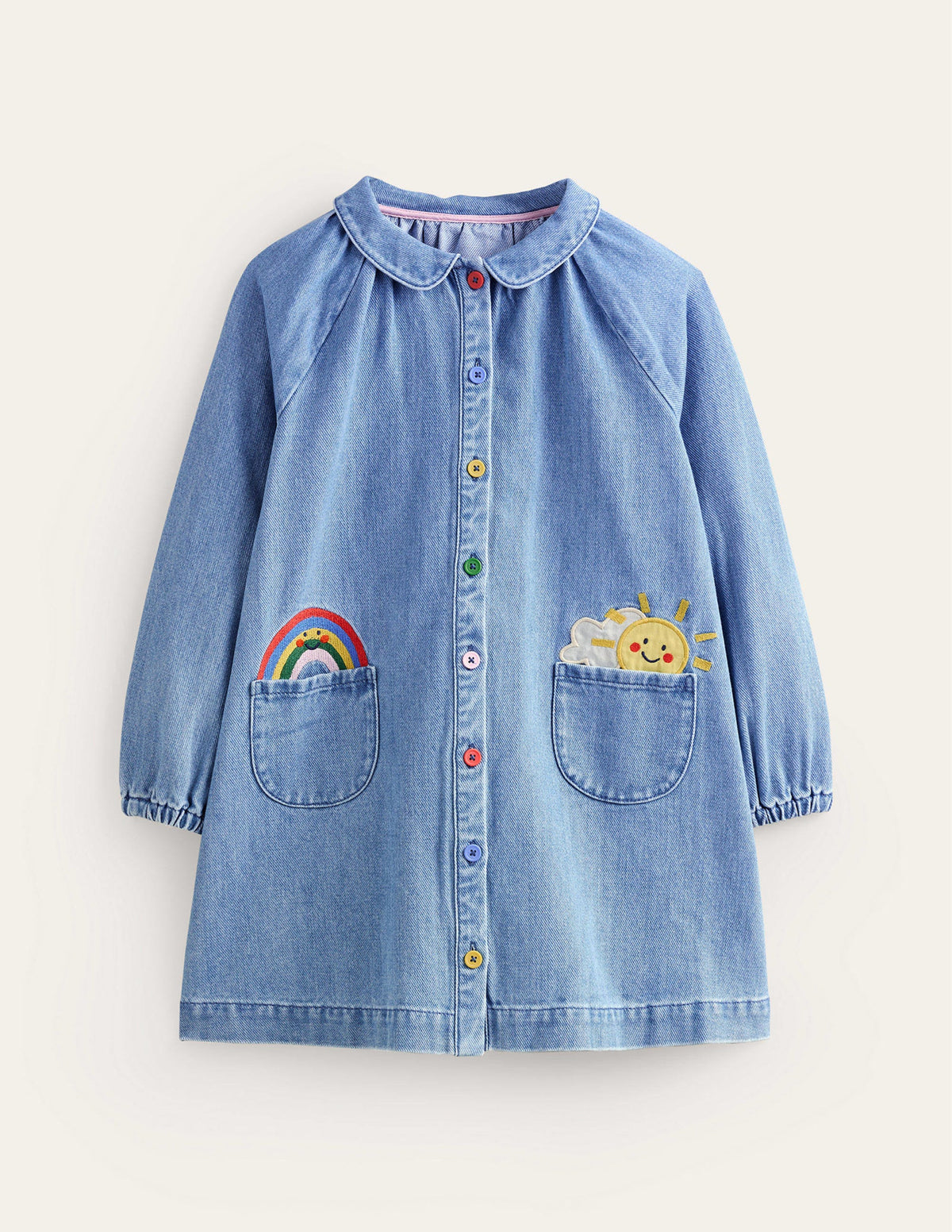 Hemdblusenkleid mit Applikation-Medium Vintage Denim Wetter - Image 1