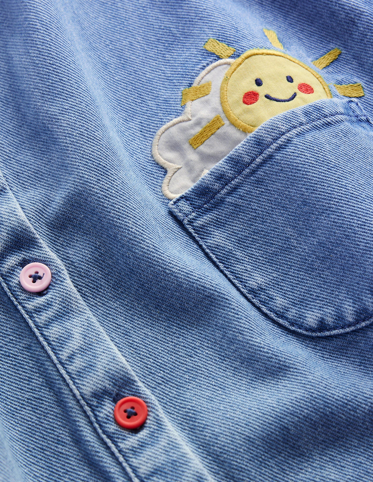Hemdblusenkleid mit Applikation-Medium Vintage Denim Wetter - Image 3