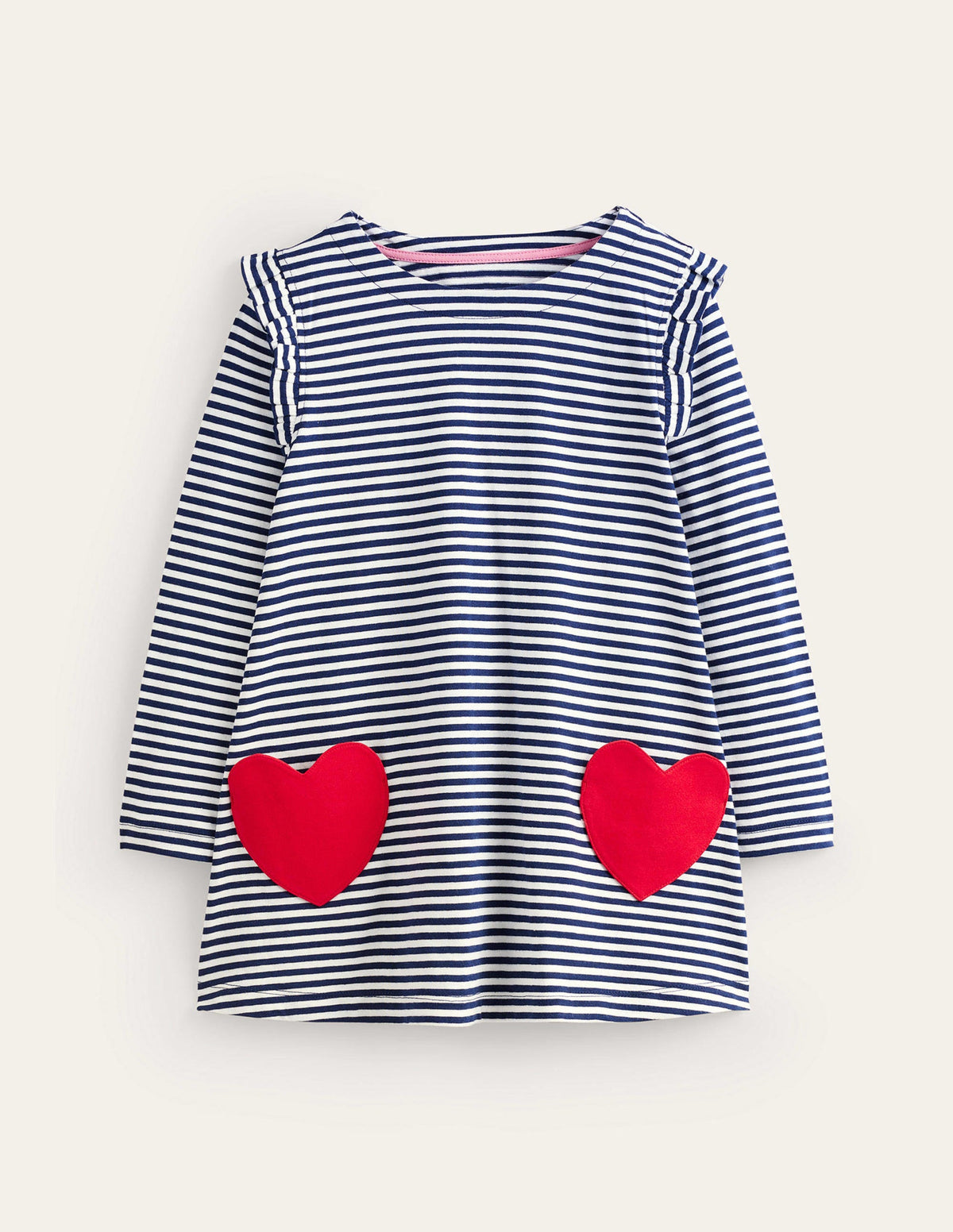 Tunika mit herzförmigen Taschen-Schuluniform-Marineblau/Naturweiß Herzen - Image 1