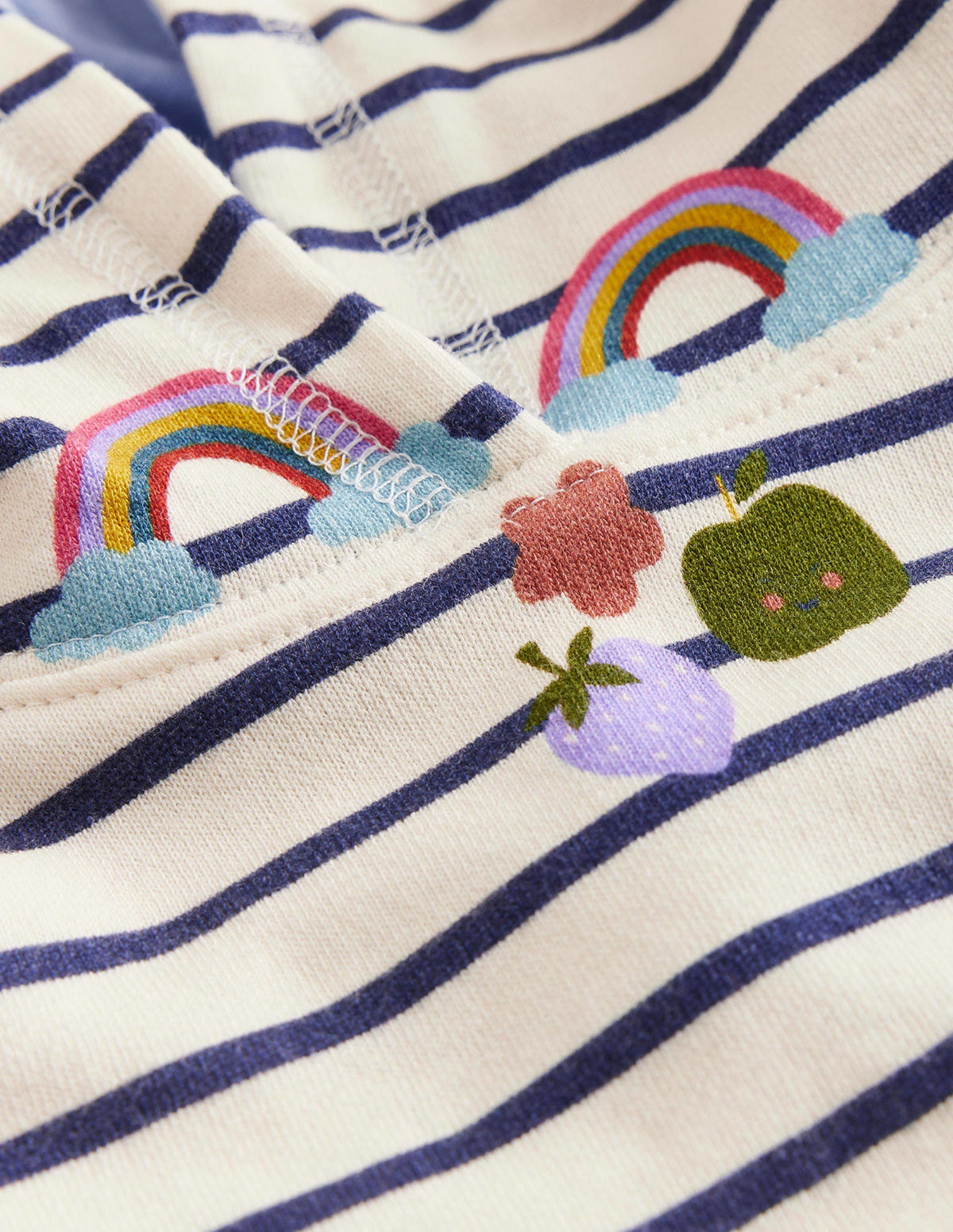 Bedruckter Kapuzenpullover-Streifen Regenbogen Wolken - Image 3