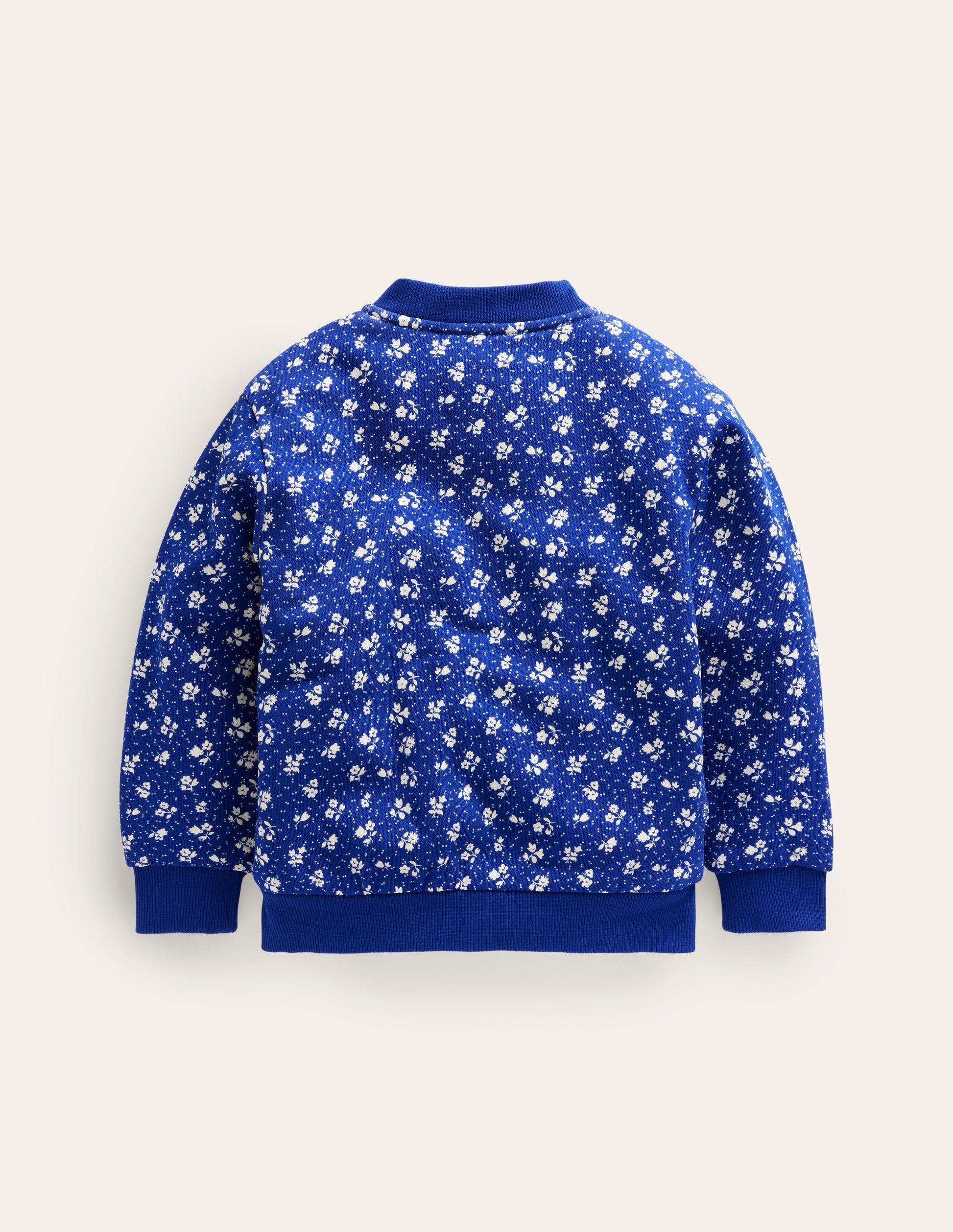 Bomberjacke aus Jersey mit Borg-Futter-Indigo Frühling Floral-2