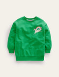 Sweat long décontracté-Licorne verte