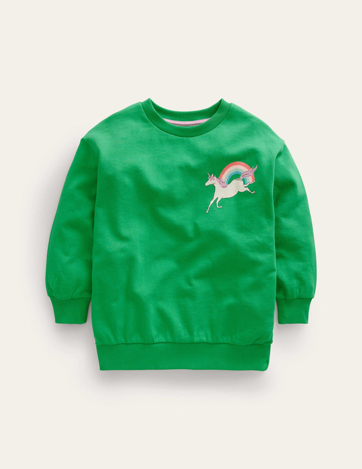 Sweat long décontracté-Licorne verte - Image 1