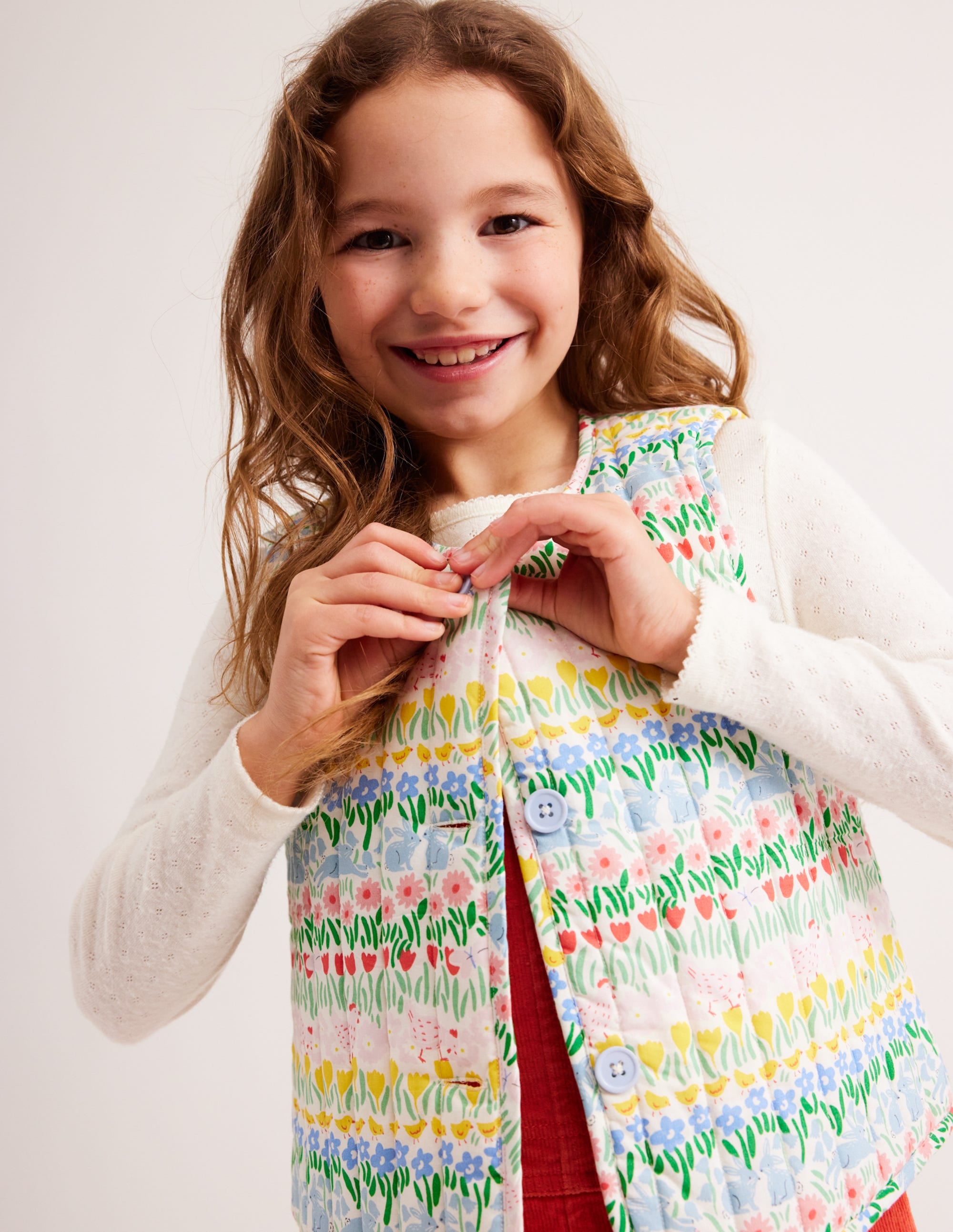 Quilted Gilet-Multi Spring Stripe - Image 4