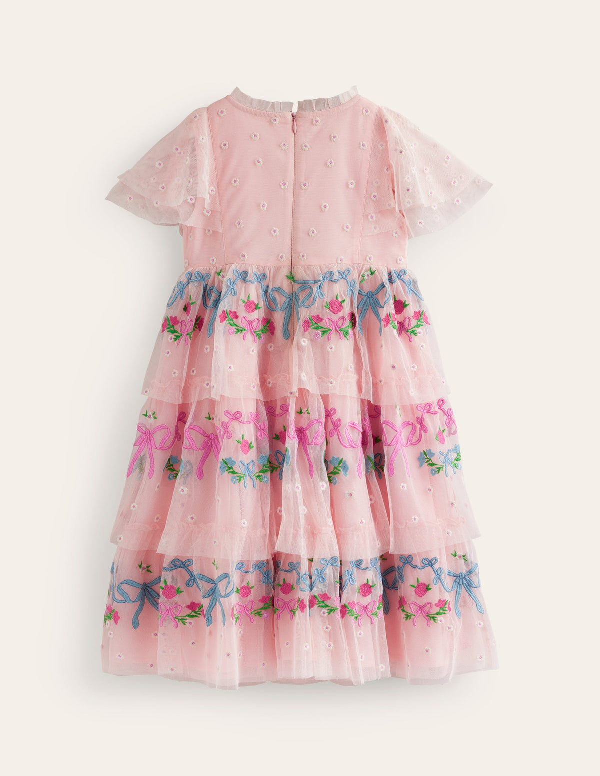 Kleid aus Tüll mit Stickerei-Provence-Altrosa - Image 2