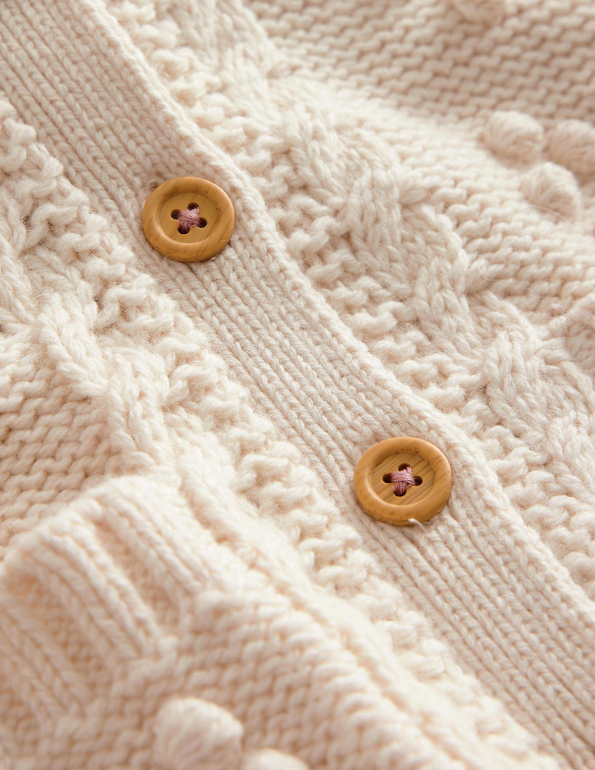 Strickjacke mit breitem Kragen-Beige Meliert-3