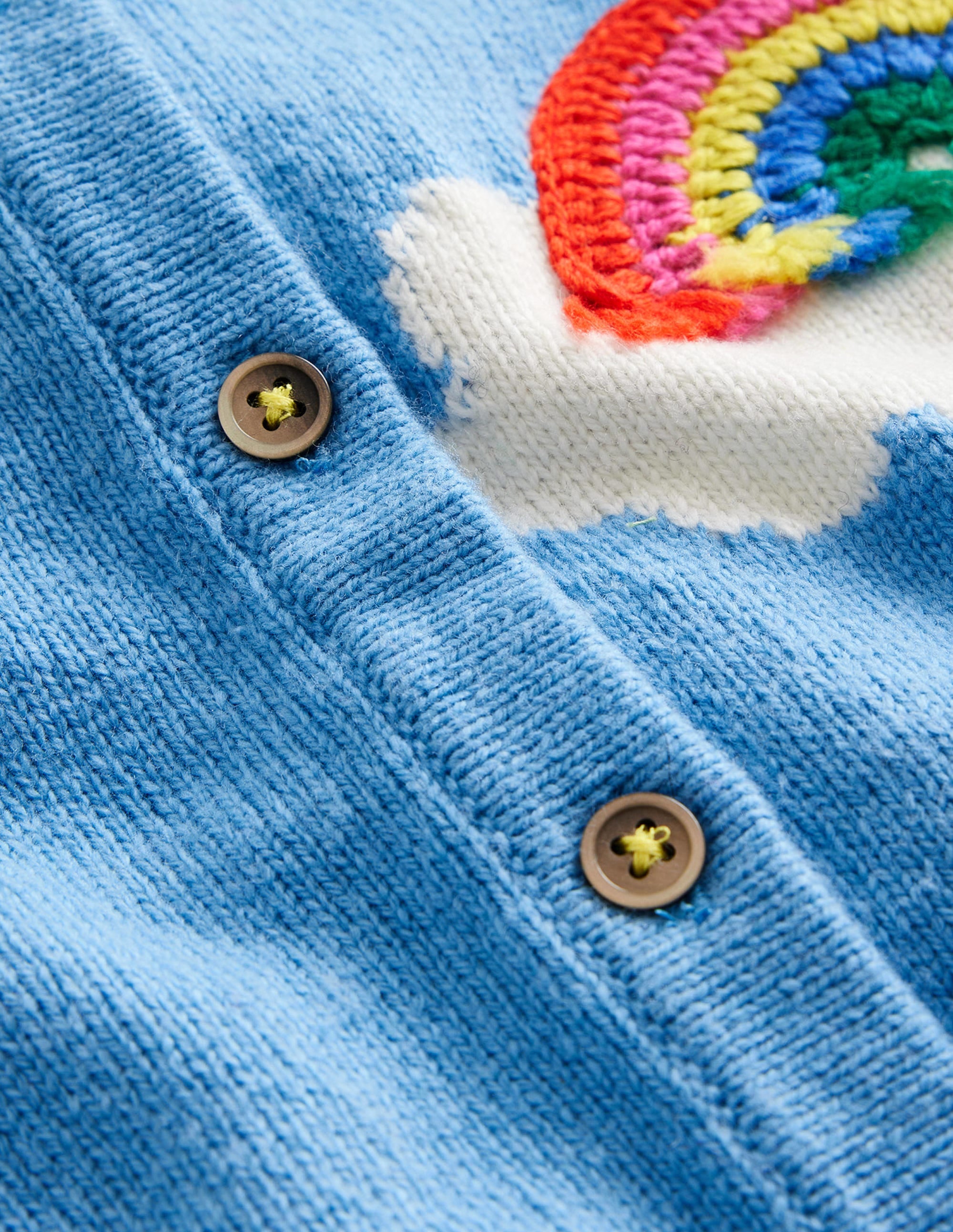 Cardigan crocheté à appliqués-Météo bleu vintage - Image 3