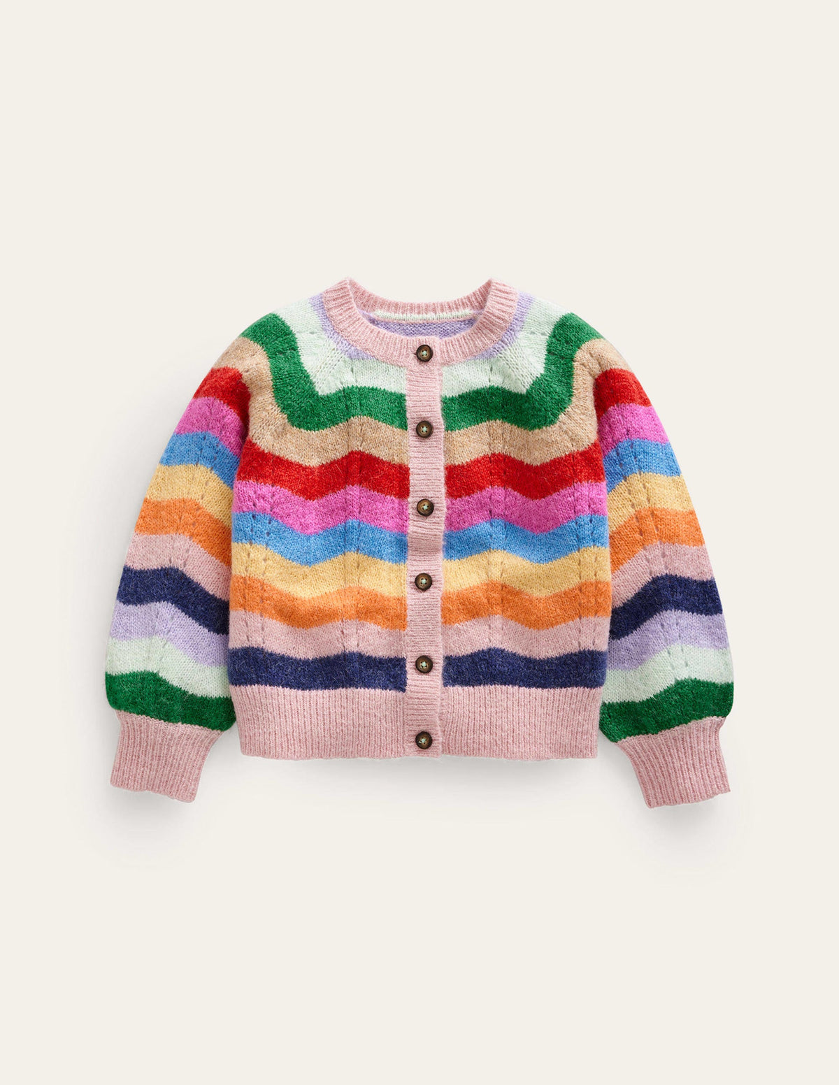 Gewebte Blouson-Strickjacke-Bunt Regenbogen - Image 1