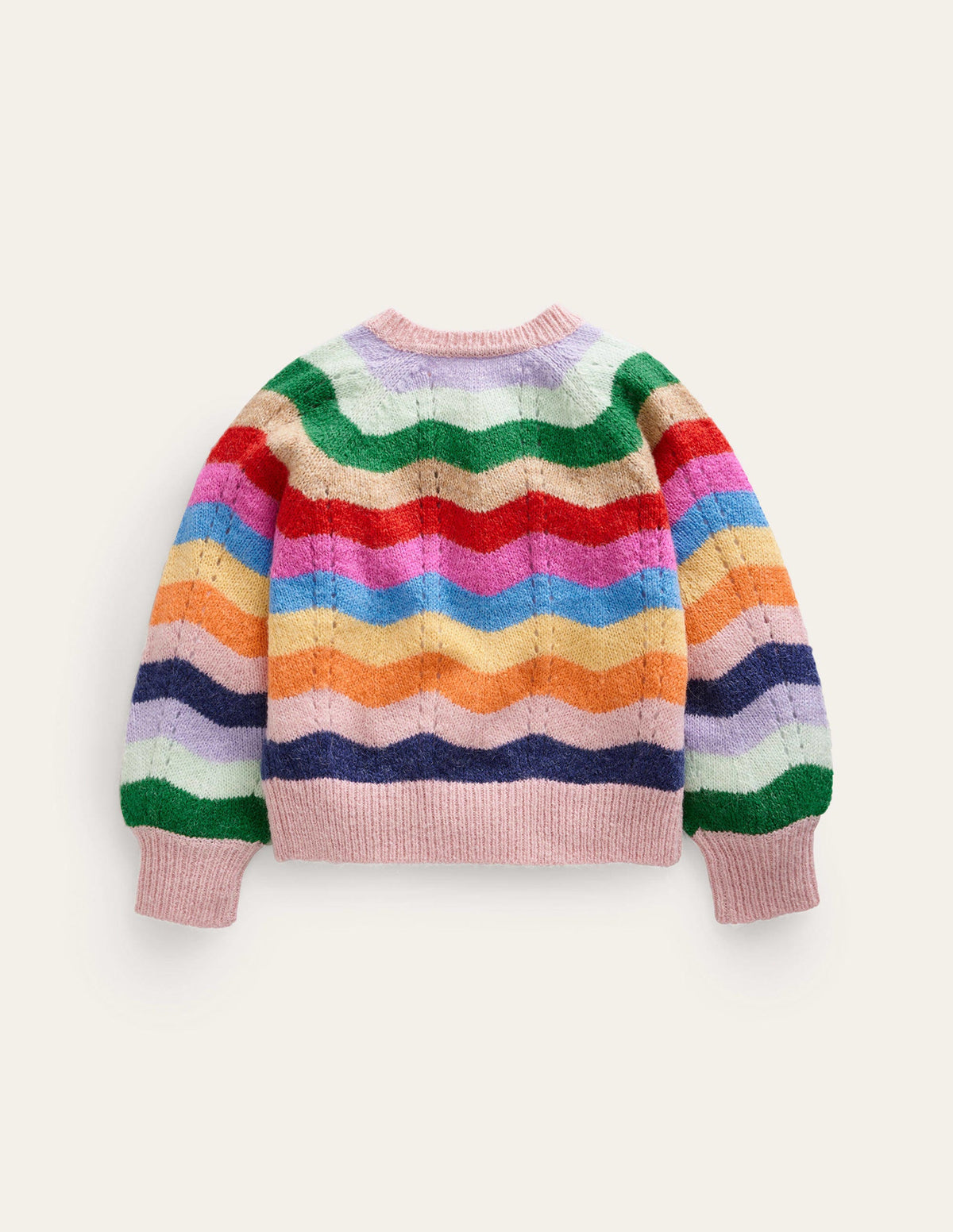 Gewebte Blouson-Strickjacke-Bunt Regenbogen - Image 2