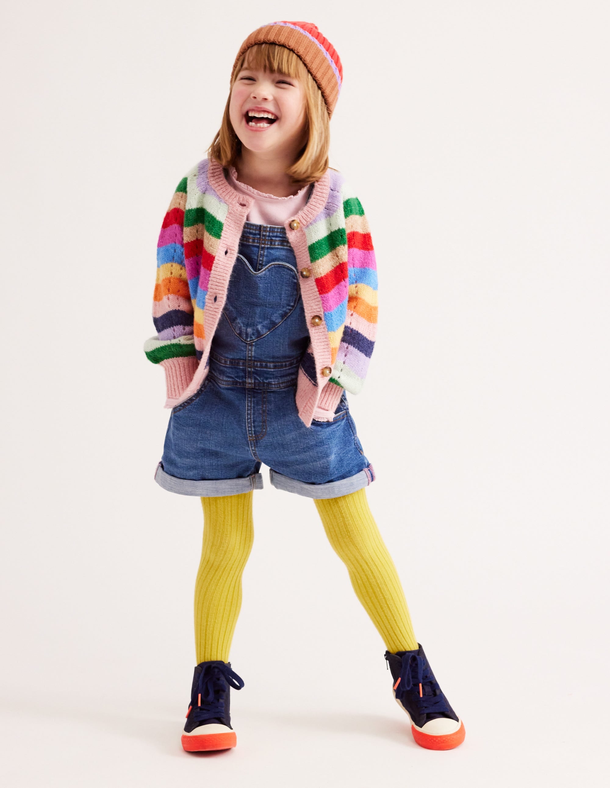 Gewebte Blouson-Strickjacke-Bunt Regenbogen - Image 4