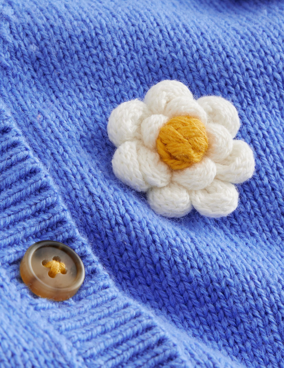 Lustige Häkelstrickjacke-Blaureiher Gänseblümchen-3