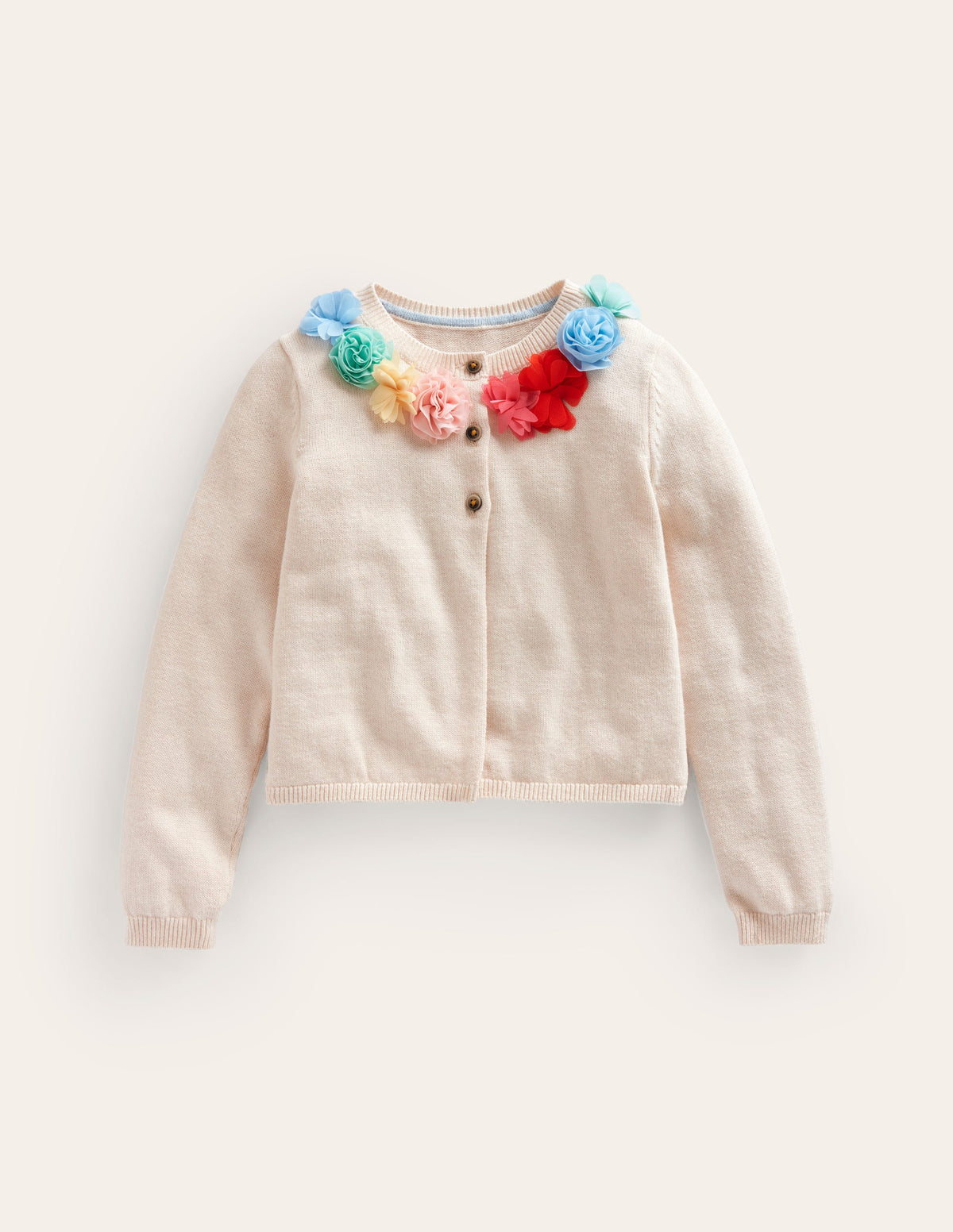 Cardigan habillé avec fleurs en tulle-Ivoire - Image 1