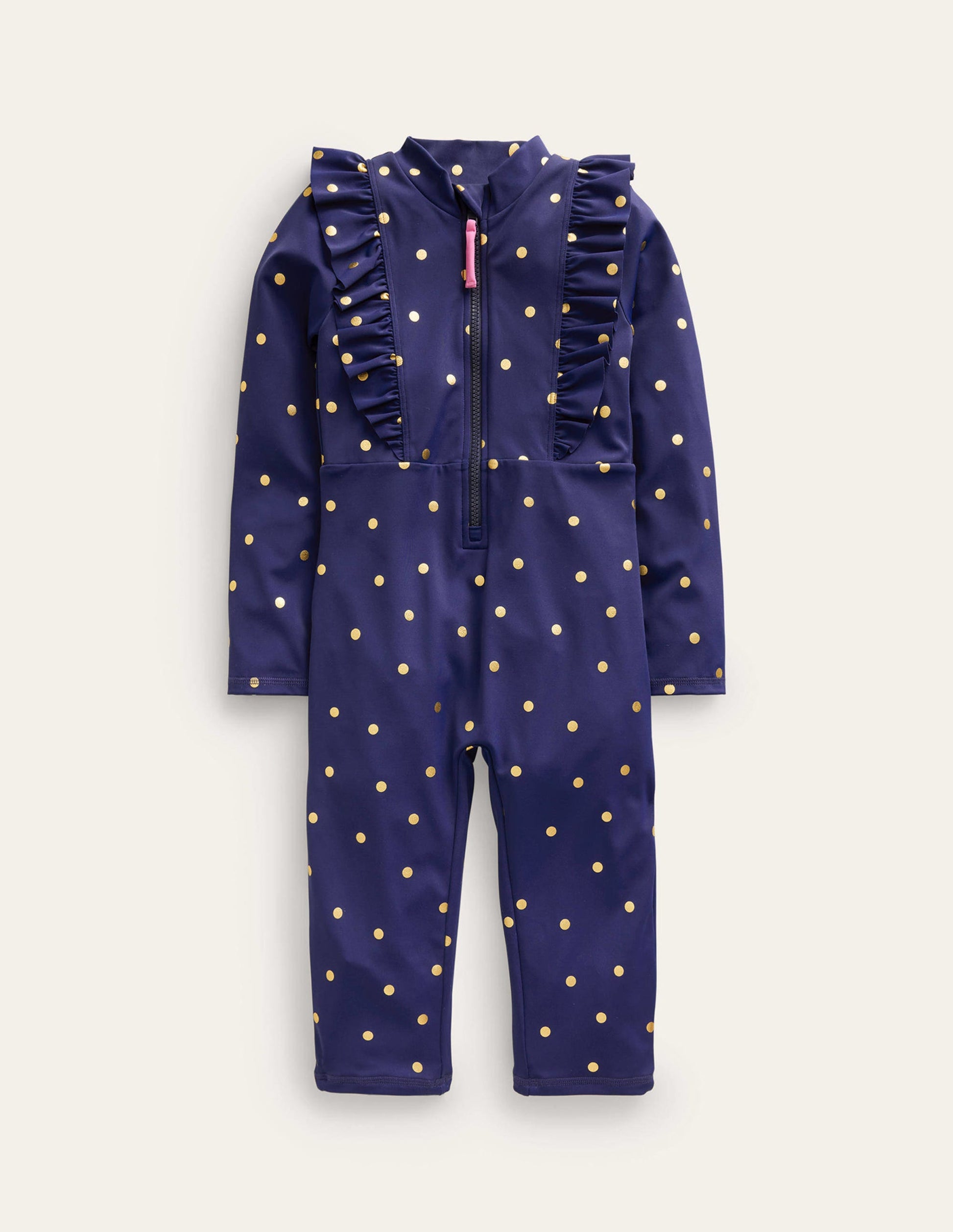 Sun Safe Surf Suit-Navy, Gold Spot-1