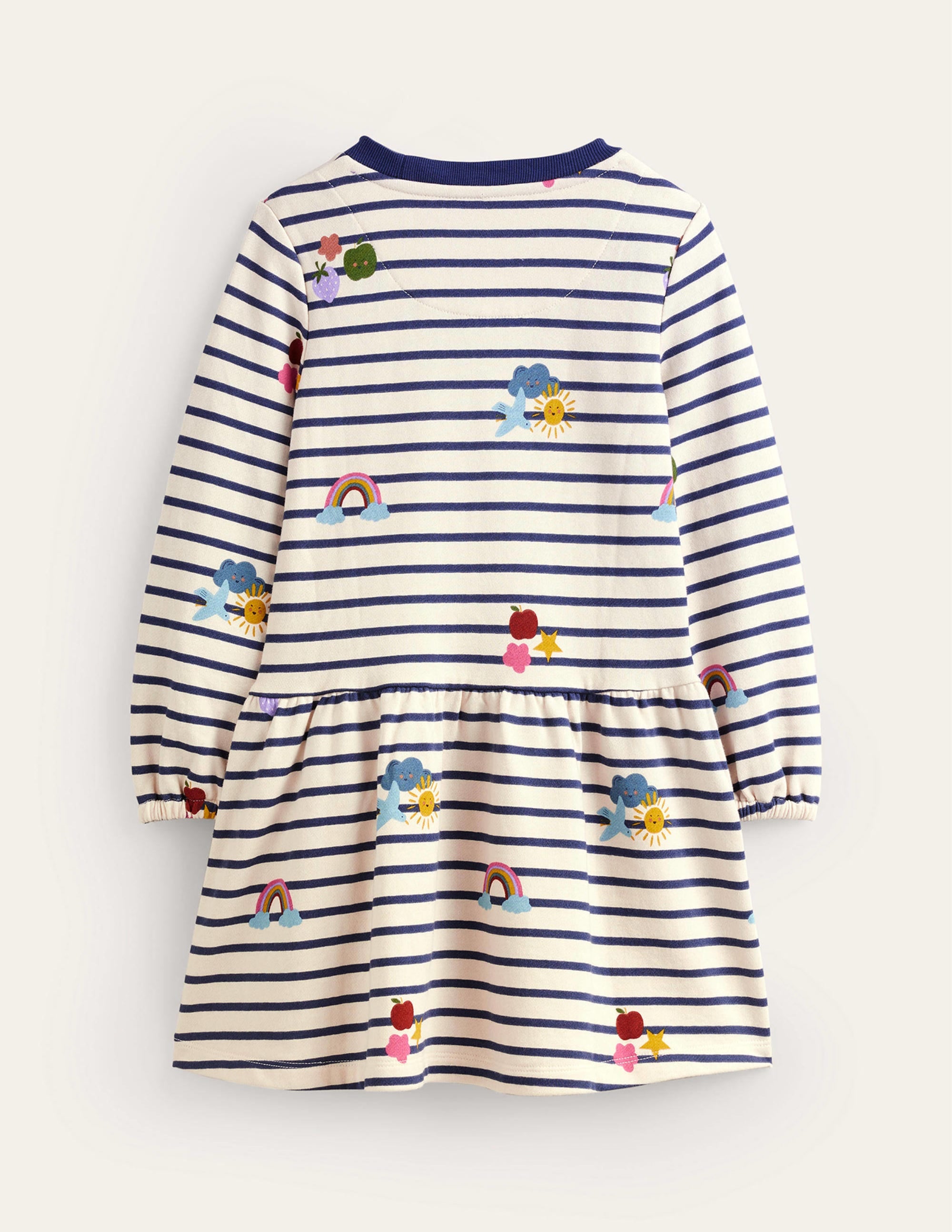 Bedrucktes Sweatshirt-Kleid-Streifen Regenbogen Wolken - Image 2