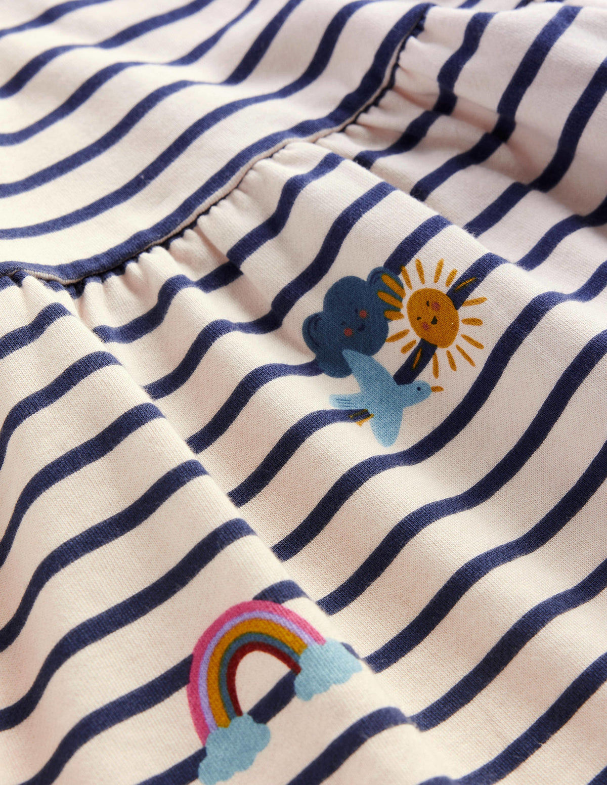 Bedrucktes Sweatshirt-Kleid-Streifen Regenbogen Wolken-3