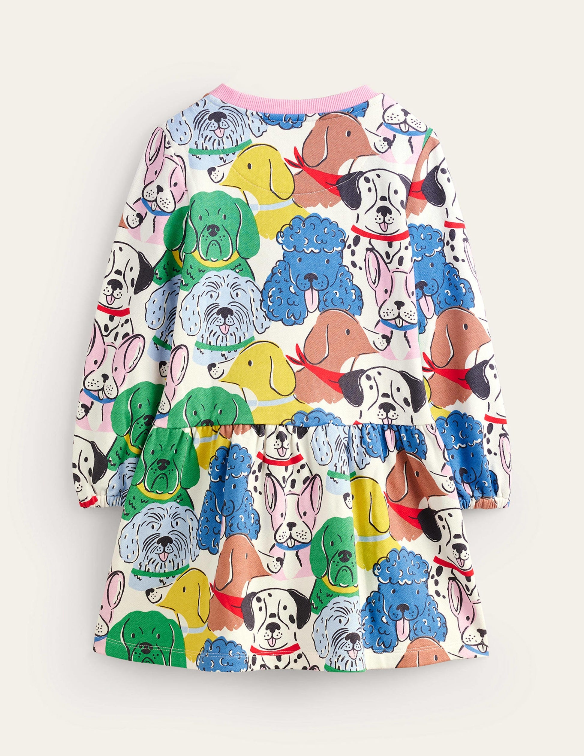 Printed Sweatshirt Dress-Multi Dogs-2
