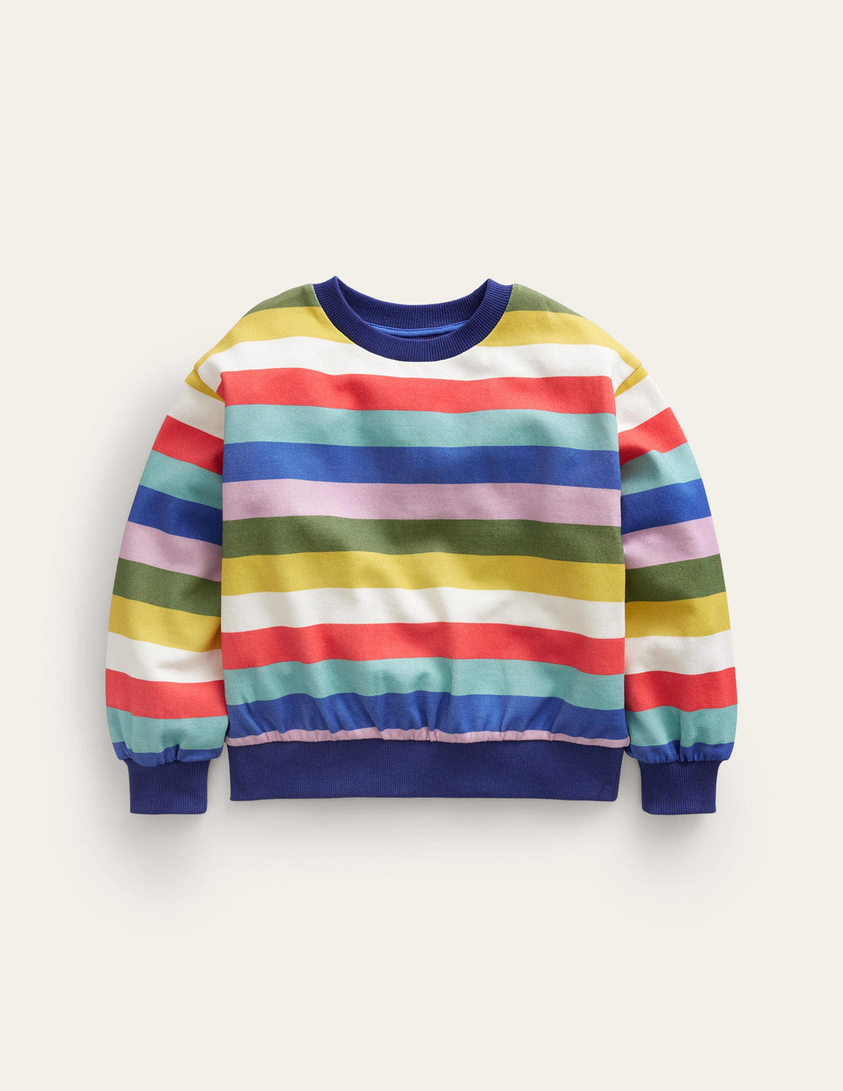 Bedrucktes Sweatshirt mit lockerer Passform-Bunt Gestreift - Image 1