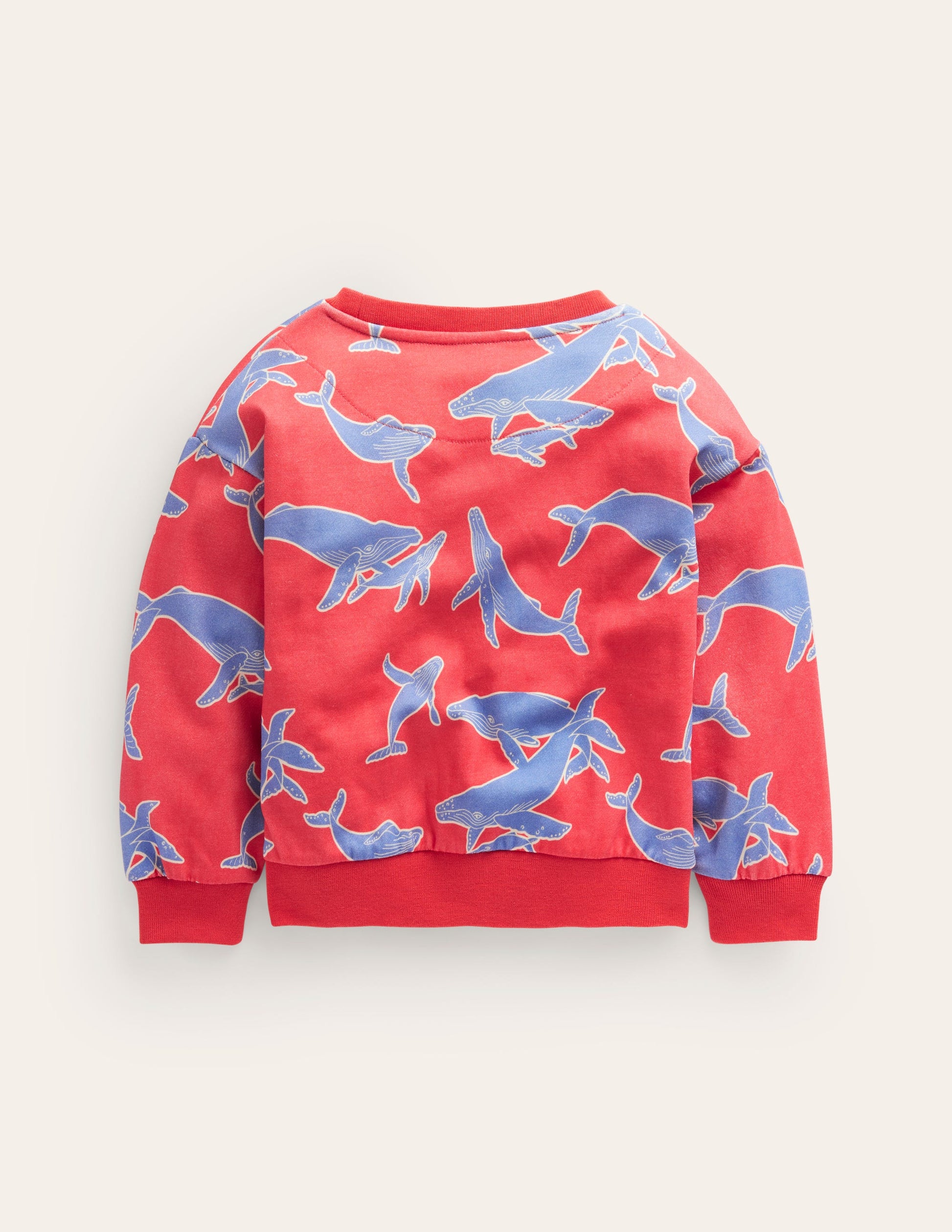 Bedrucktes Sweatshirt mit lockerer Passform-Marmeladenrot Wale-2