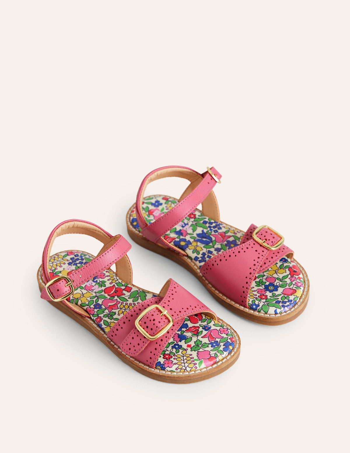 Ledersandalen mit Schnalle-Blasspink-2