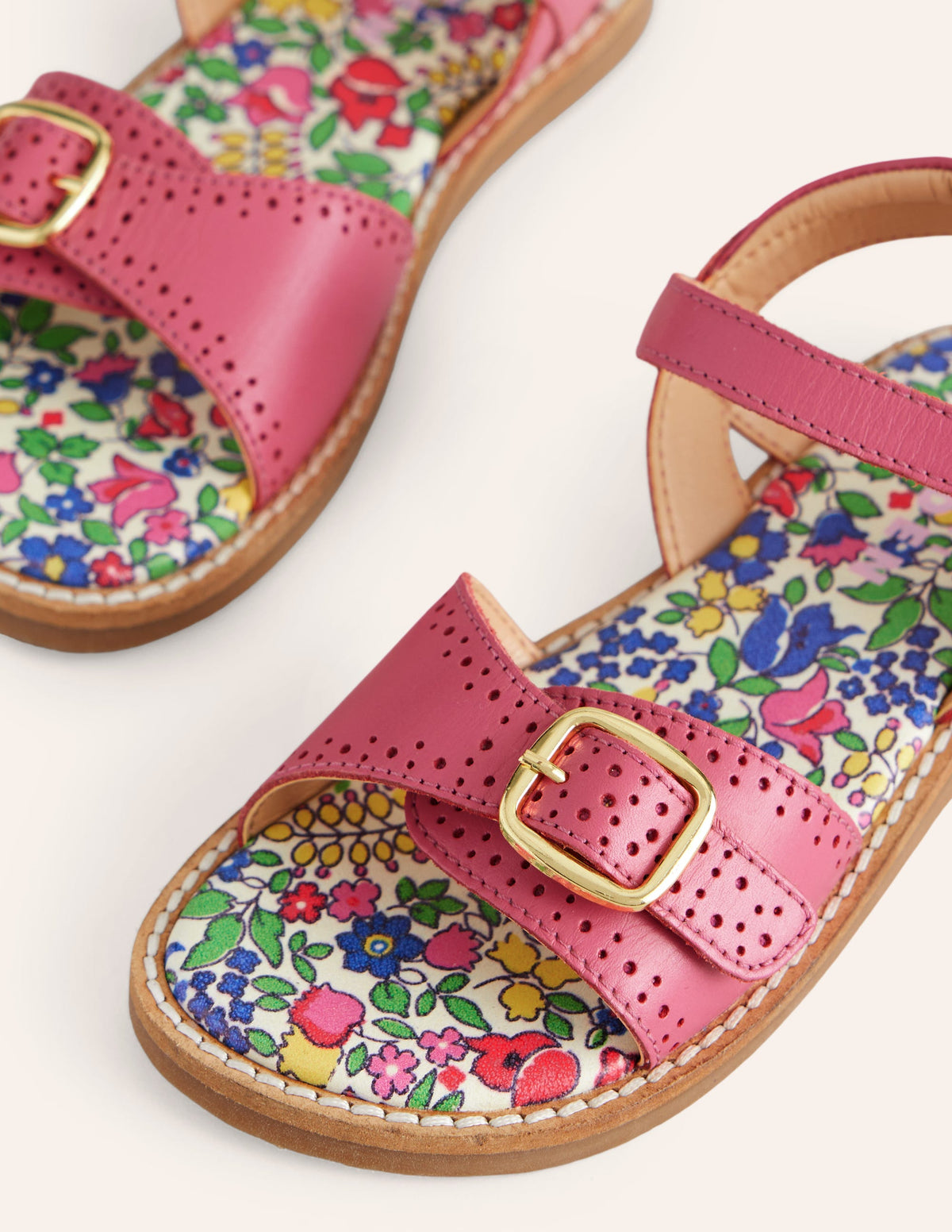 Ledersandalen mit Schnalle-Blasspink-3