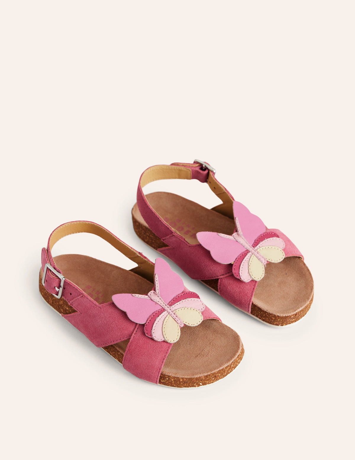 Originelle Sandalen mit gekreuzten Riemen-Rosa Schmetterling - Image 2