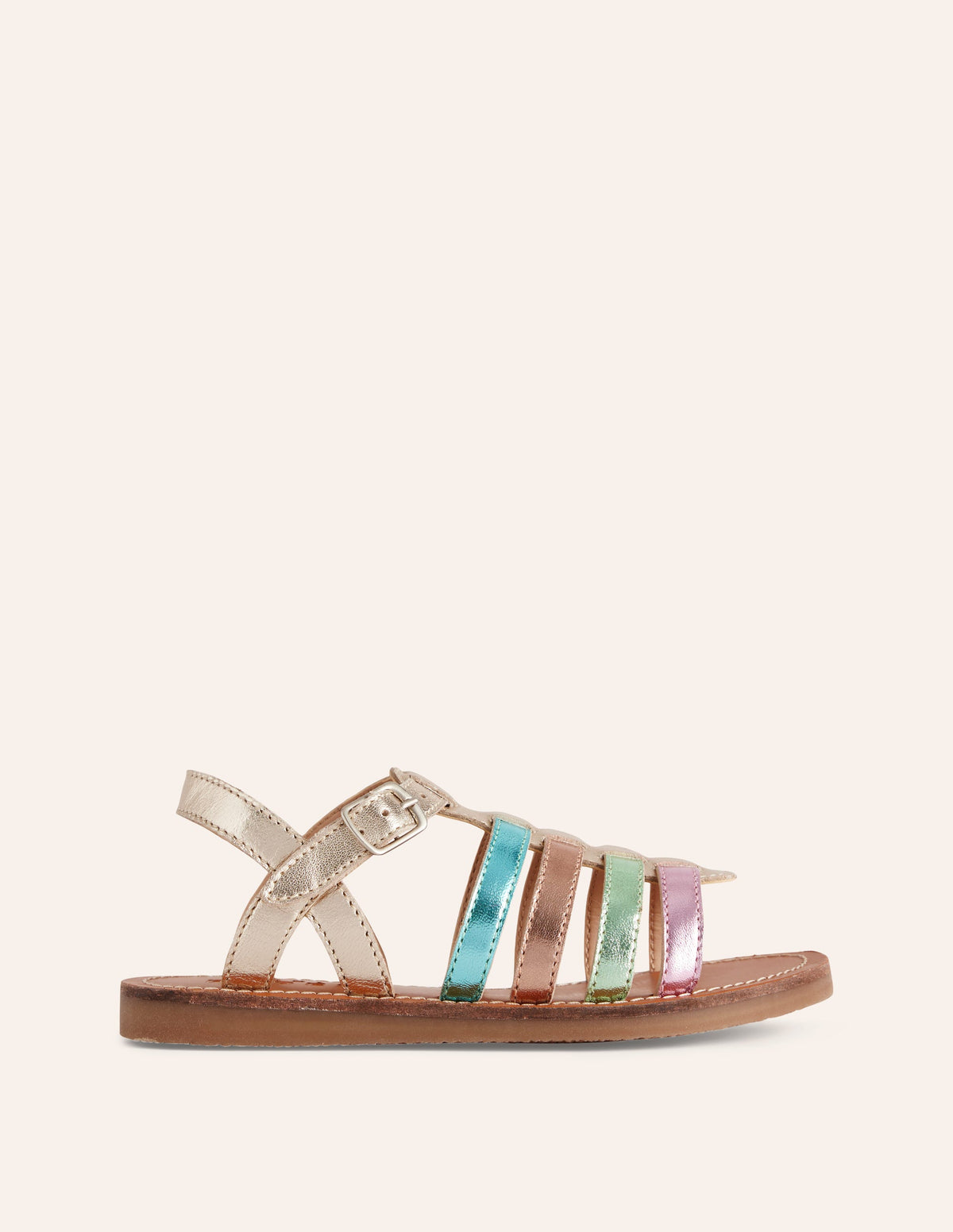 Riemchensandalen in Metallic-Optik-Bunt Ombré Metallic-1
