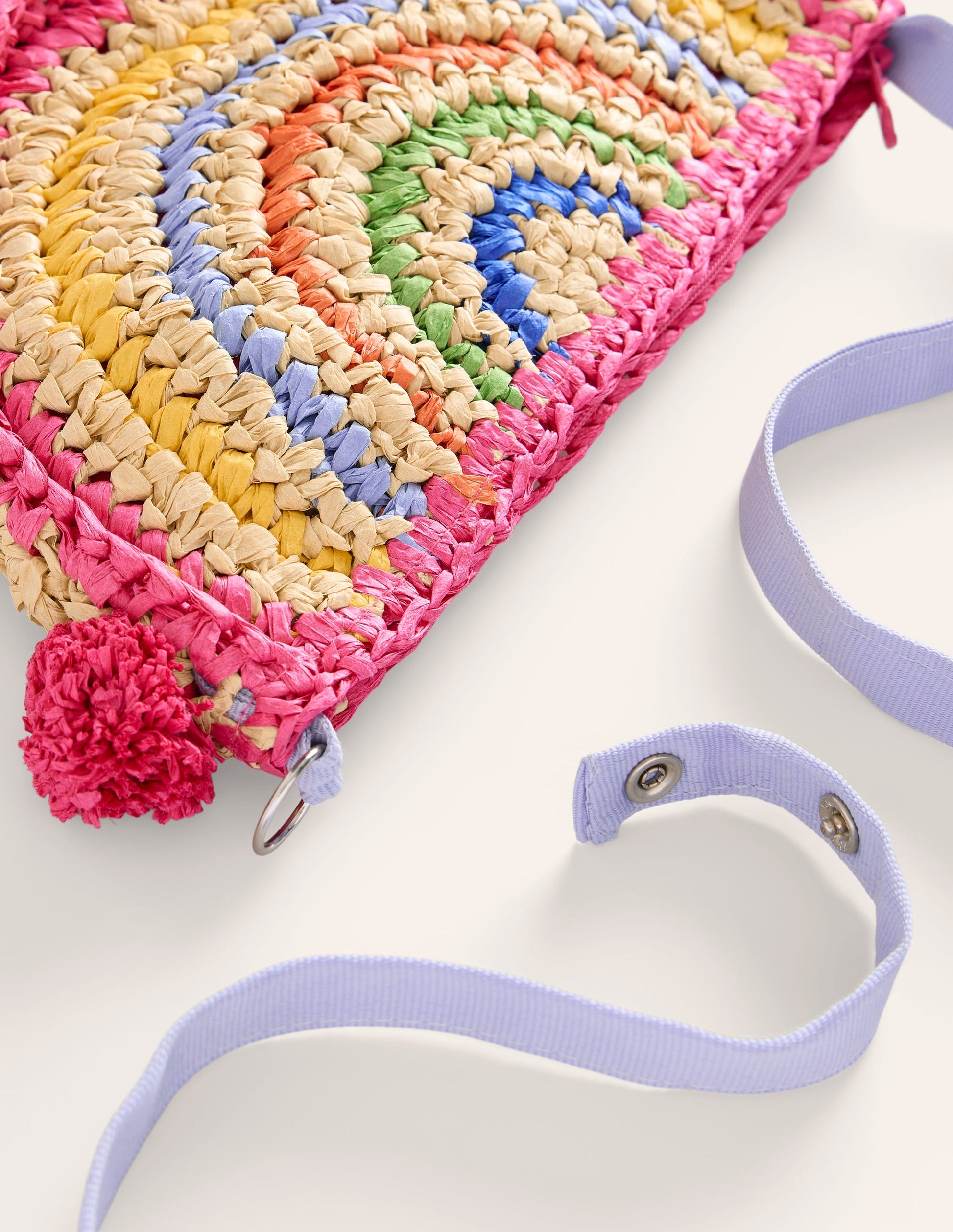 Strohtasche mit Regenbogenmuster-Bunt, Regenbogenfarben-2