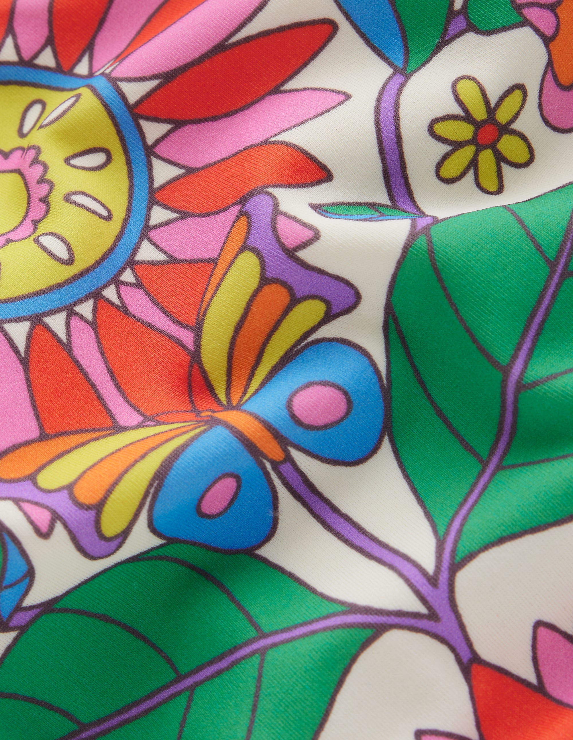 Patterned Bikini Bottoms-Multi Daisy Vine - Image 3