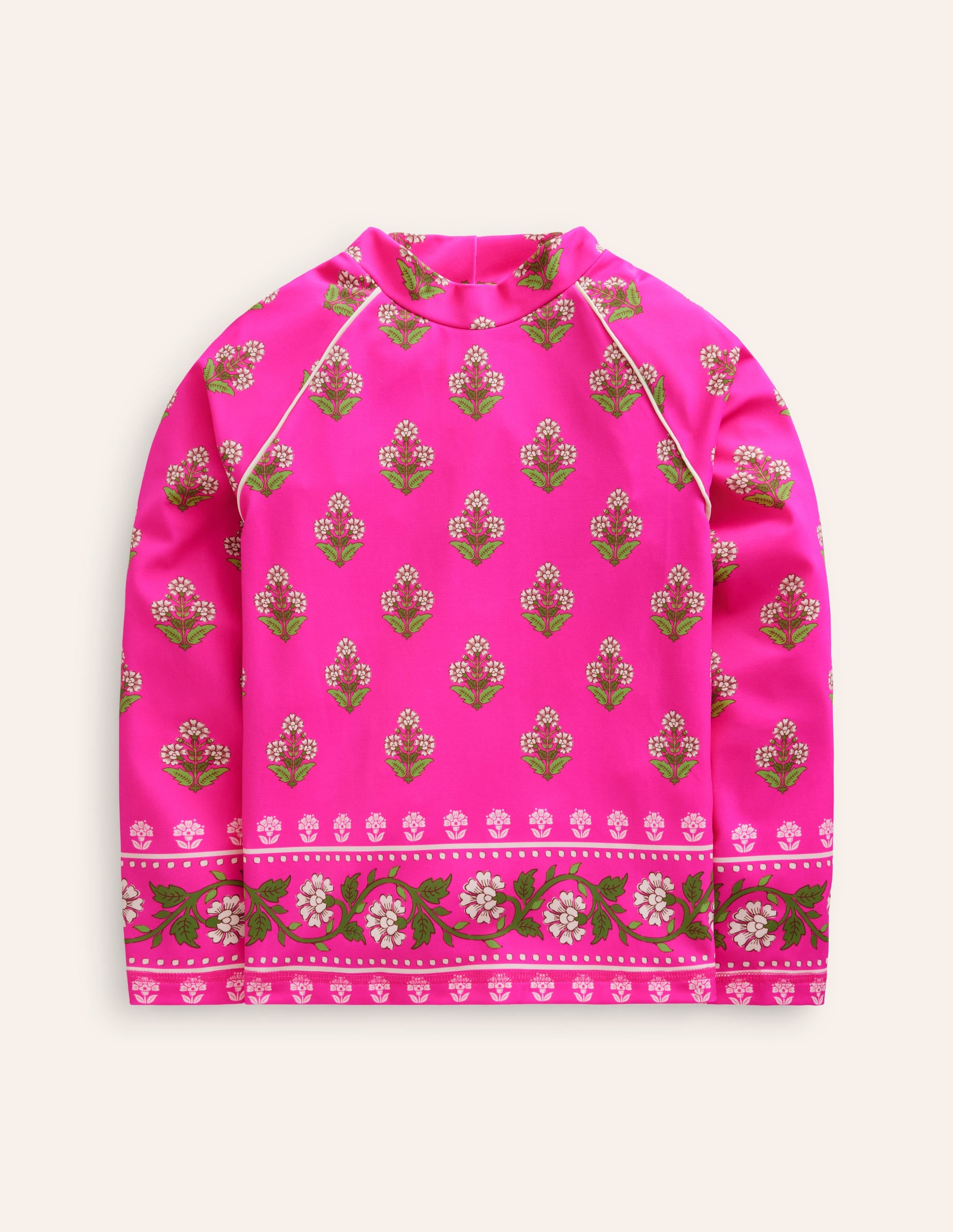 Gemustertes Rash Top-Pink Kleiner Holzblock - Image 1