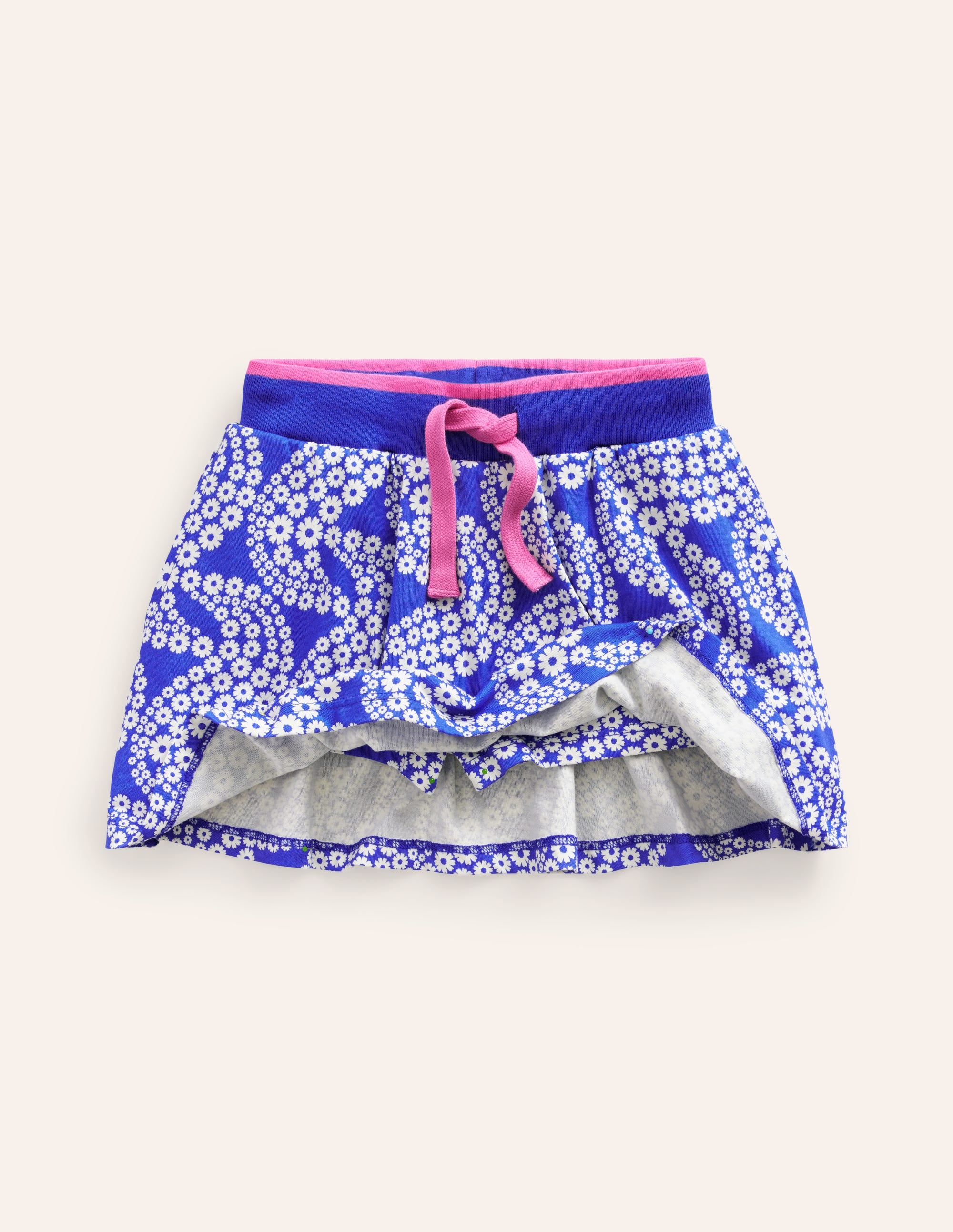 Printed Jersey Skort-Greek Blue Daisy Wave - Image 4