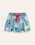 Gemusterter Jersey-Skort-Aqua Meer Eiscreme