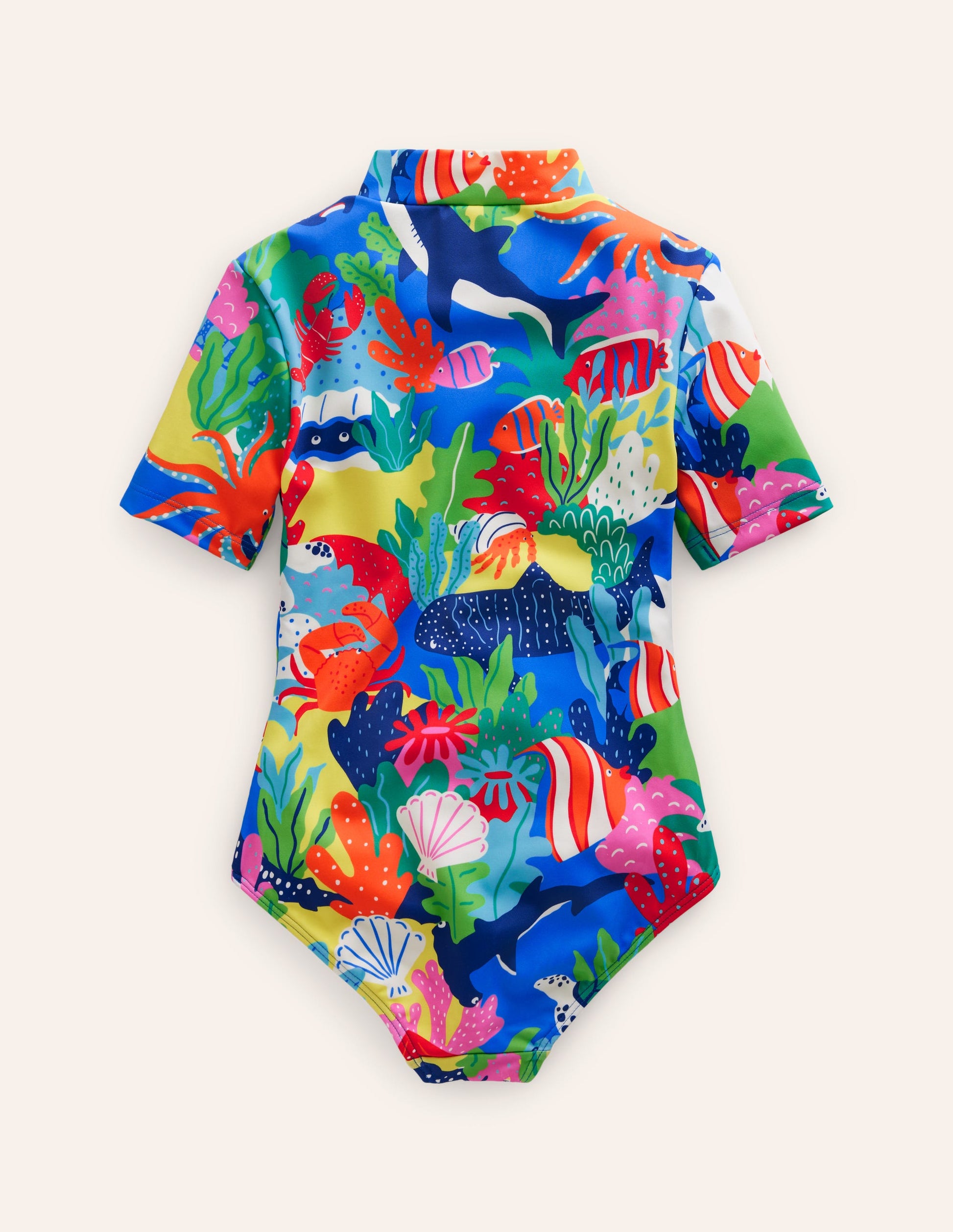 Maillot de bain à manches courtes-Nuages arc-en-ciel multi-2