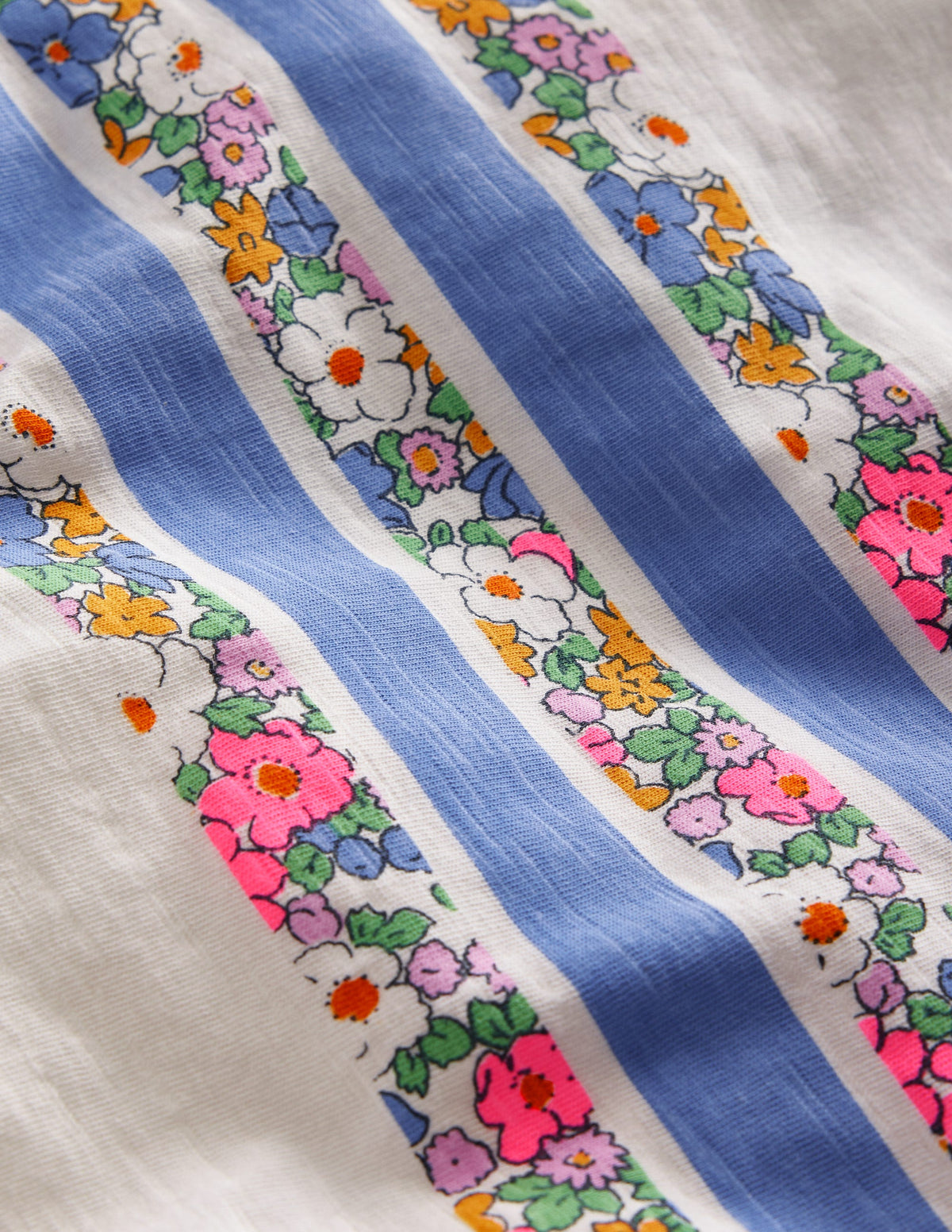 Lockeres T-Shirt-Florale Streifen-3